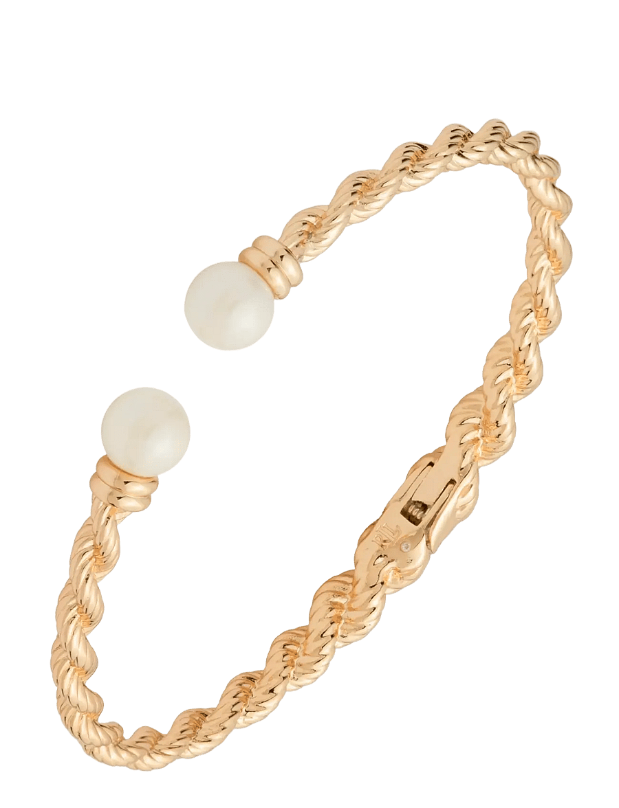 Lauren Ralph Lauren - BR ROPE PEARL CUFF- GLD/ WHITE - perlenarmbänder - gld/ white - 1