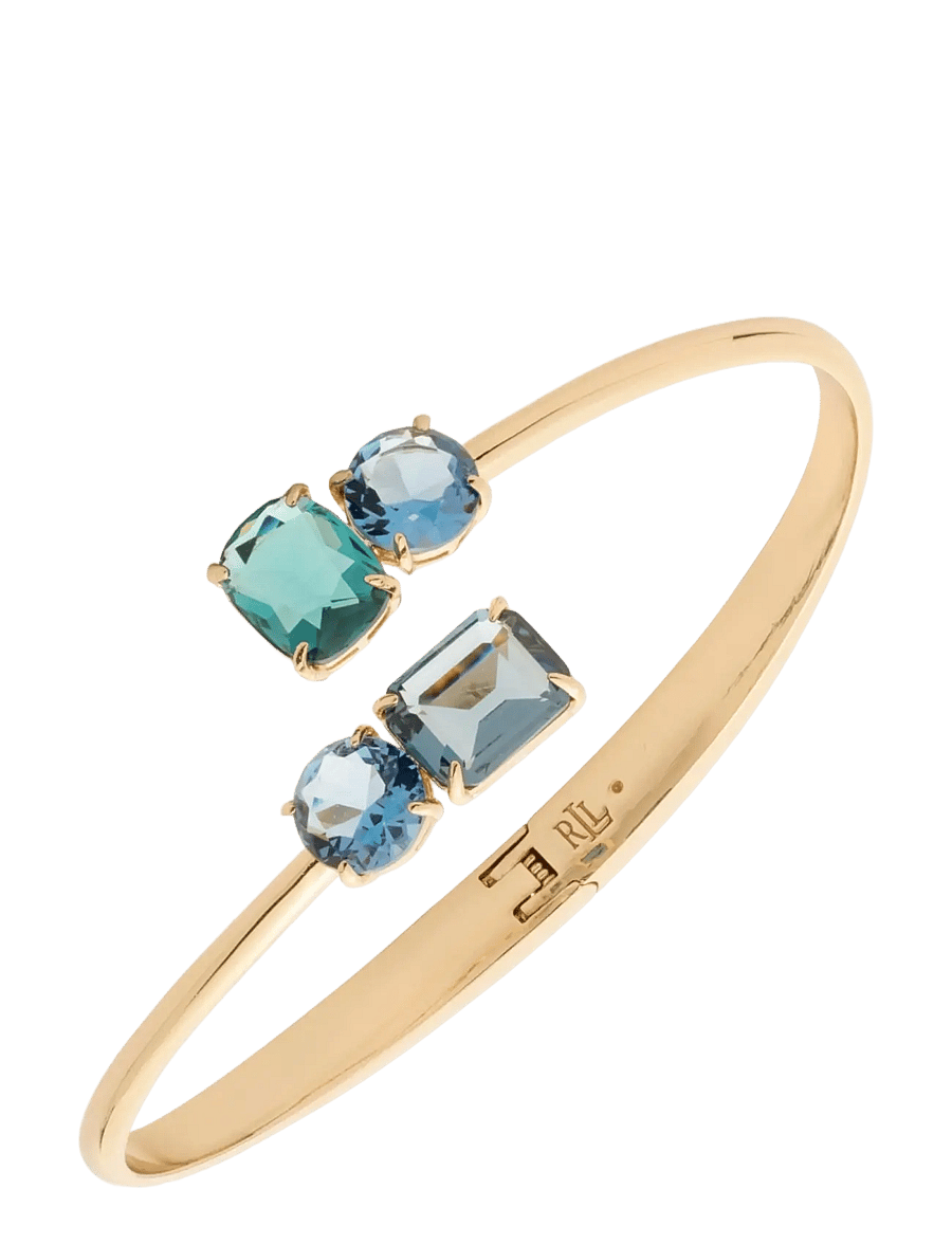 Lauren Ralph Lauren - BR STONE BYPASS CUFF- GLD/ BLUE - armringe - gld/ blue - 0
