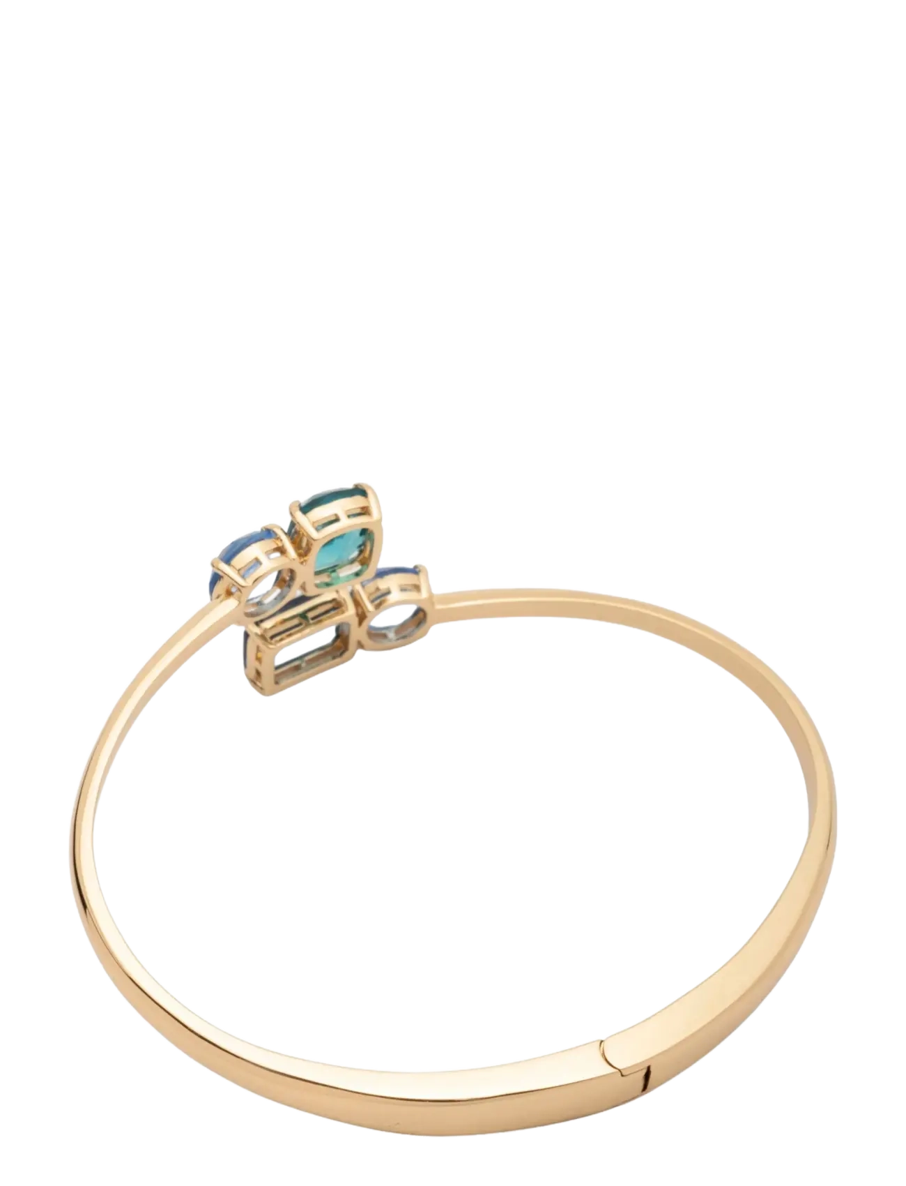 Br Stone Bypass Cuff- Gld/ Blue 3
