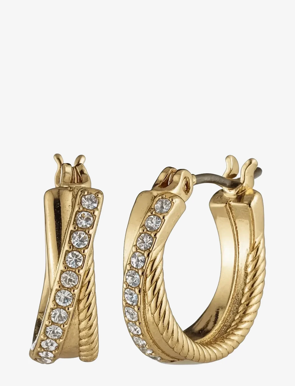 Lauren Ralph Lauren - PE 15MM TWISTED ROPE PAVE HOOP - GLD/CRY - Ørestikker - gld/cry - 0