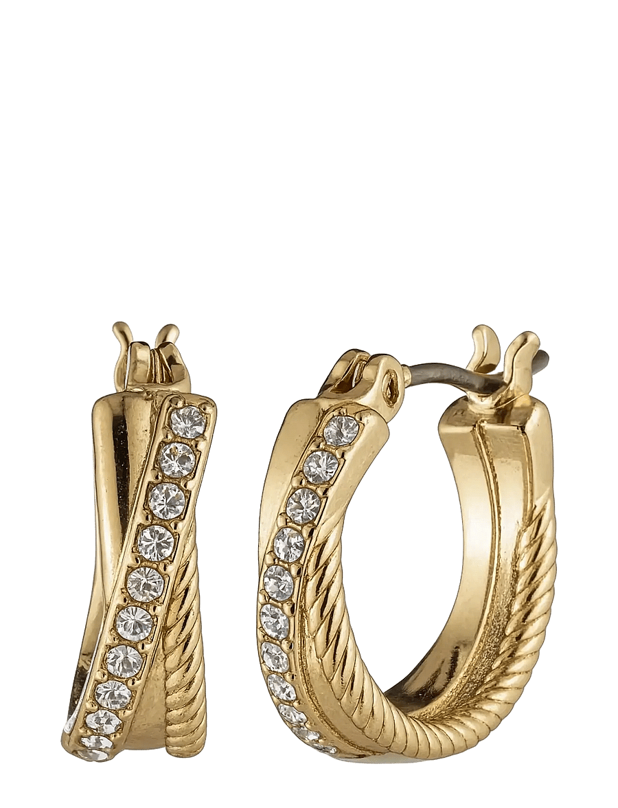 Lauren Ralph Lauren - PE 15MM TWISTED ROPE PAVE HOOP - GLD/CRY - ohrstecker - gld/cry - 0