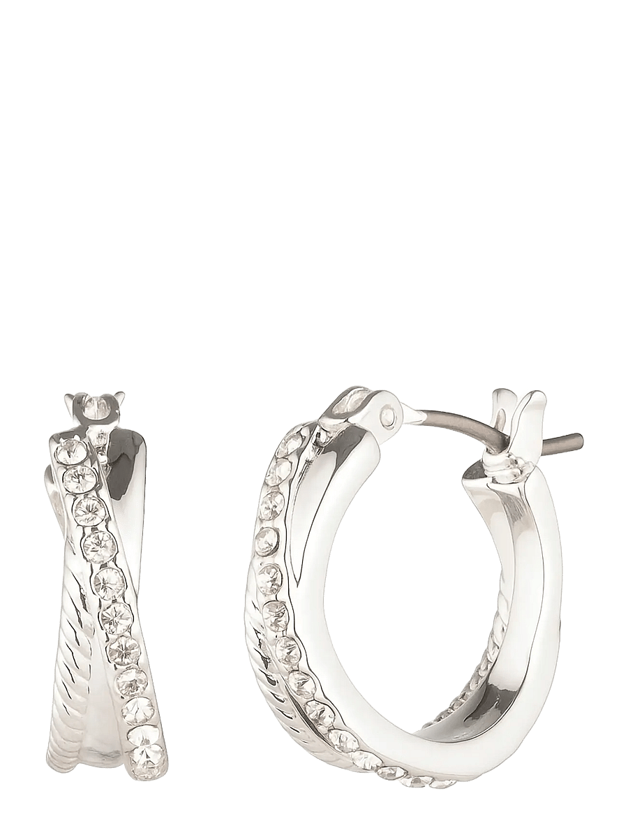 Lauren Ralph Lauren - PE 15MM TWISTED ROPE PAVE HOOP - SLV/CRY - slv/cry - 1