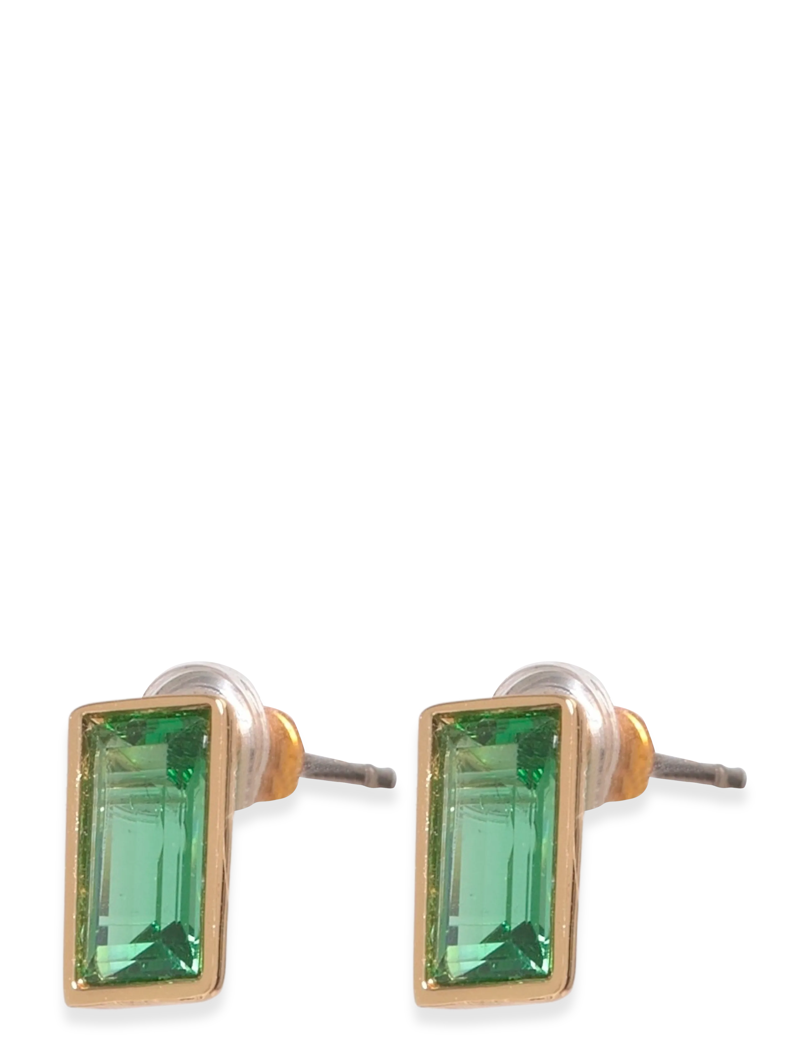 Lauren Ralph Lauren Pe Baguette Stud Gld/Erinite, Kvinder, Baguette Ørestikker, Grøn, Str: ONE SIZE 0.9 cm
