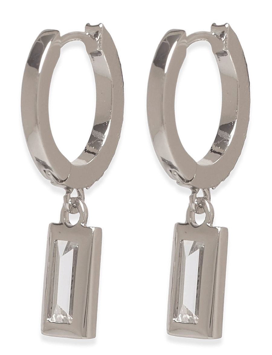 Lauren Ralph Lauren - PE 14MM HUGGIE W CZ DROP - RHD/CRY - boucles d'oreilles pendantes - rhd/cry - 0
