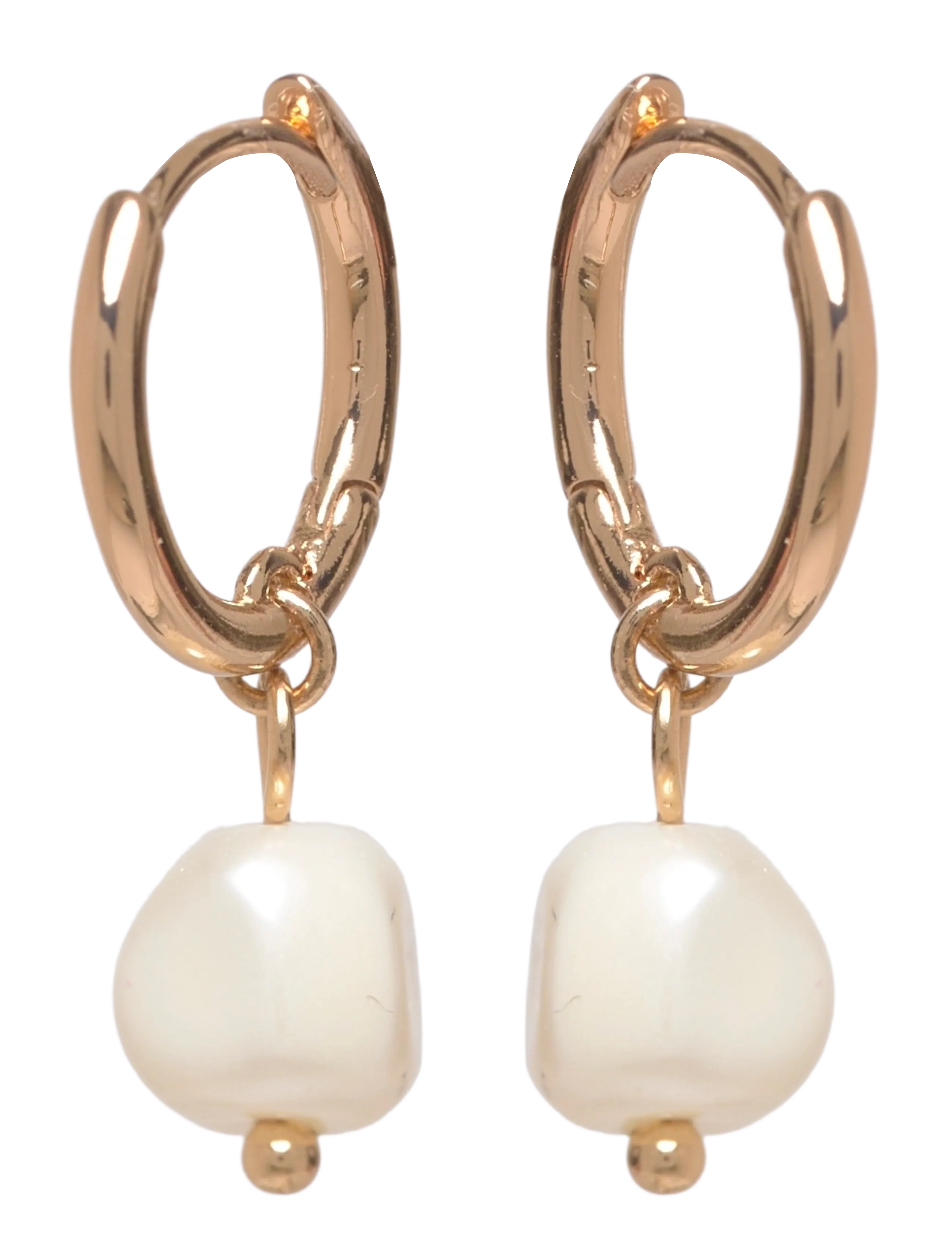 Lauren Ralph Lauren PE 15MM HUGGIE W PEARL DROP - GLD/WHITE - Accessories - GLD/WHITE / white
