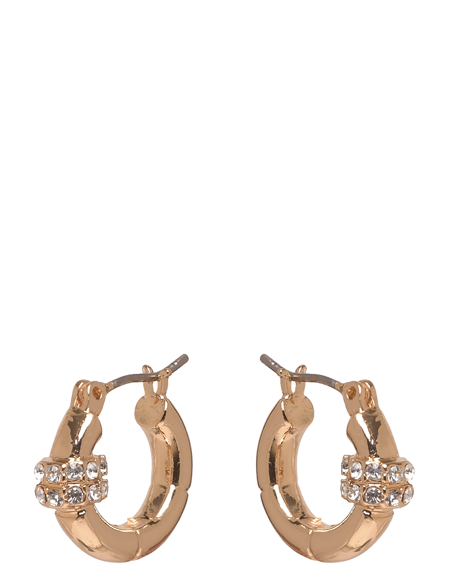 Lauren Ralph Lauren - PE 15MM PAVE HOOP - GLD/CRY - creoler & hoops - gld/cry - 0