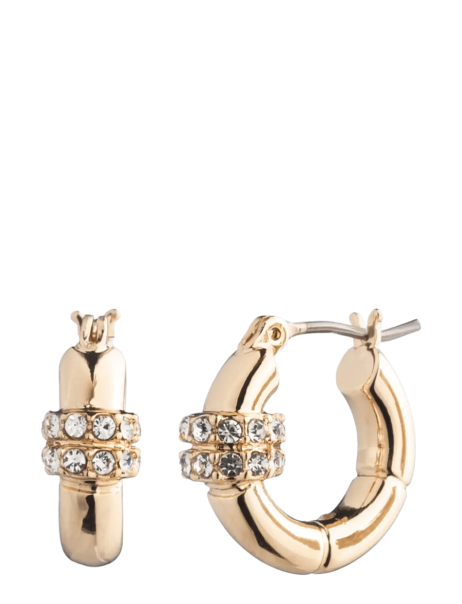 Lauren Ralph Lauren - PE 15MM PAVE HOOP - GLD/CRY - creoler & hoops - gld/cry - 1