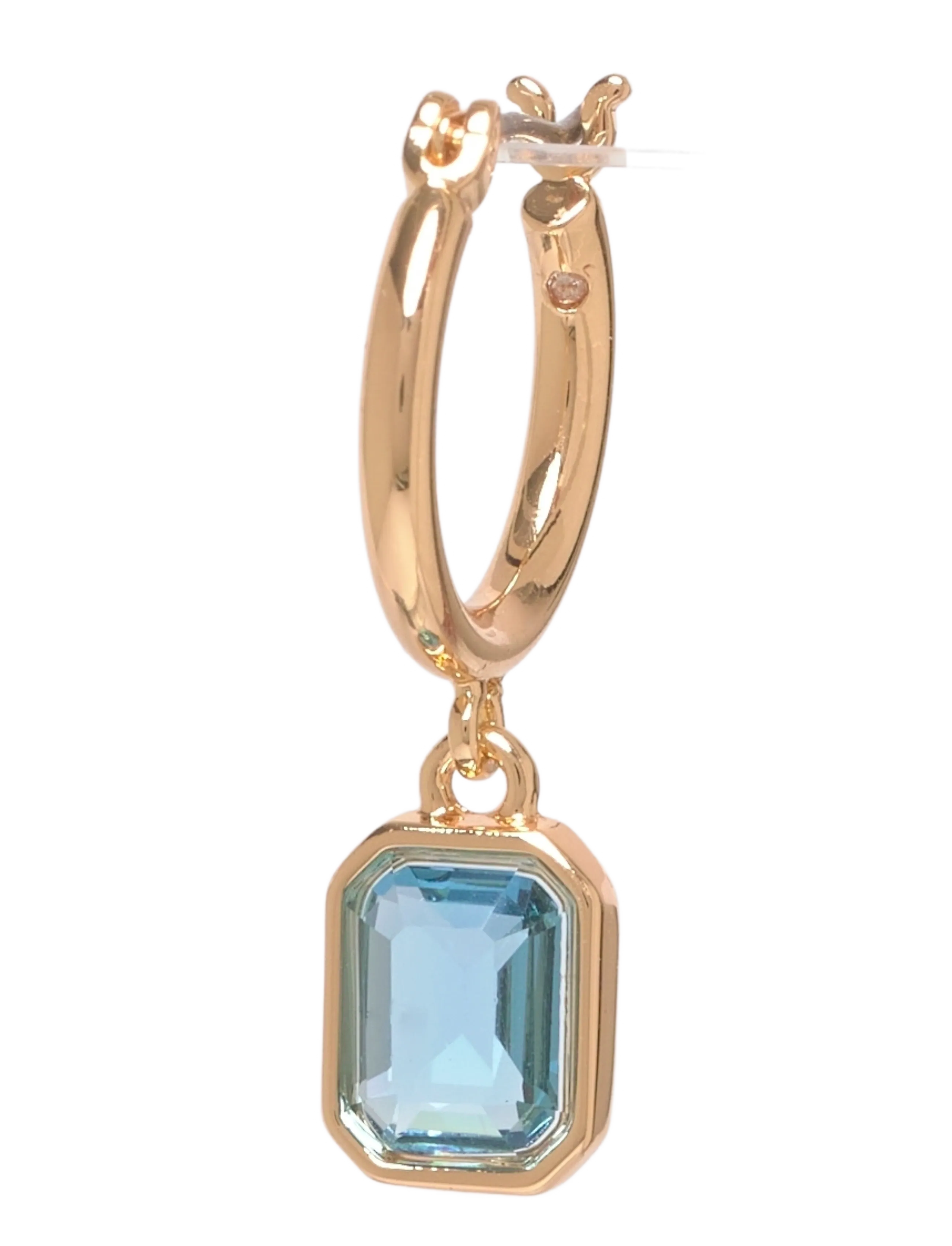Lauren Ralph Lauren - PE 15MM STONE HOOP W DROP - GLD/AQUA - Øreringe med vedhæng - gld/aqua - 2