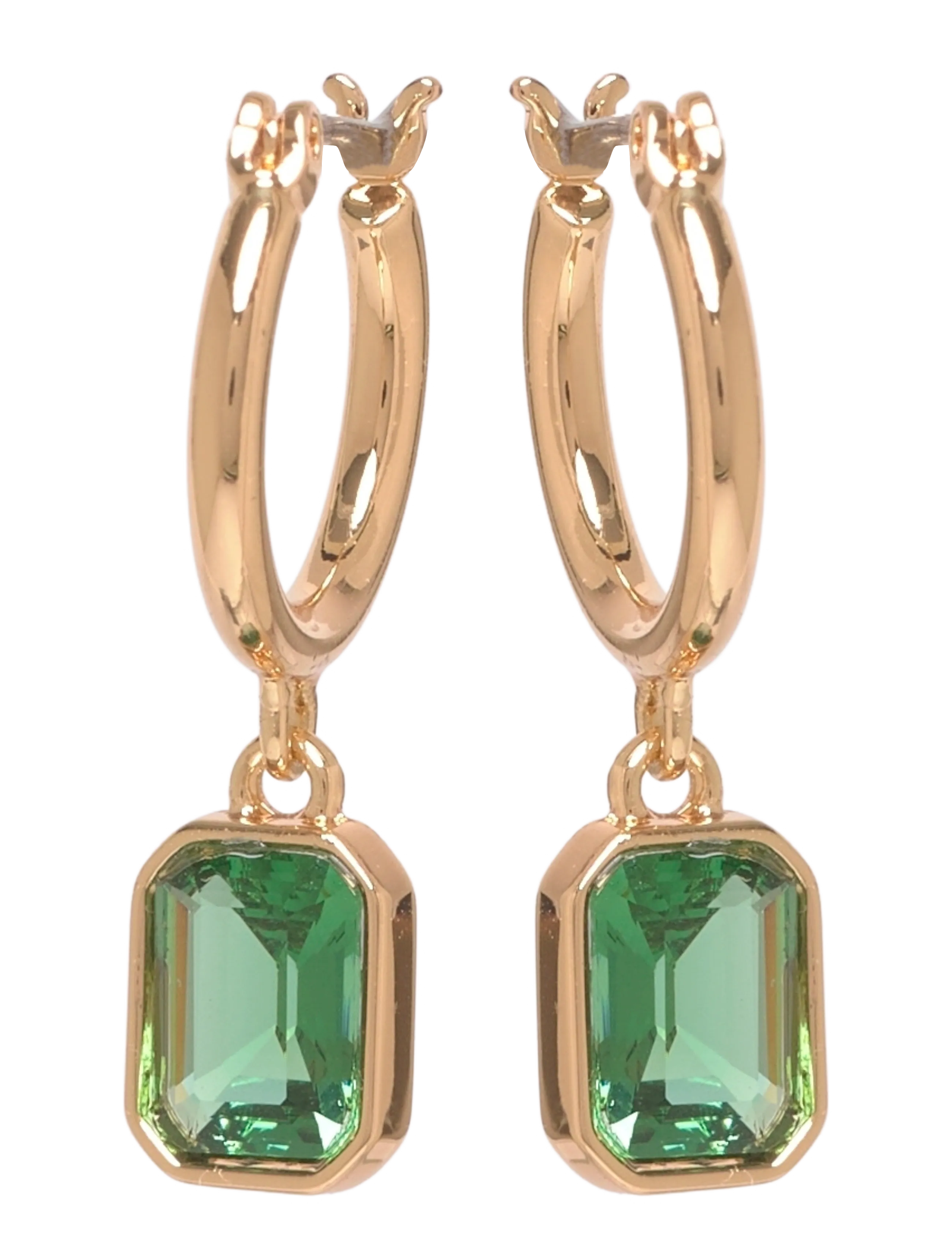 Lauren Ralph Lauren PE 15MM STONE HOOP W DROP - GLD/ERINITE - Kreolen - GLD/ERINITE / green