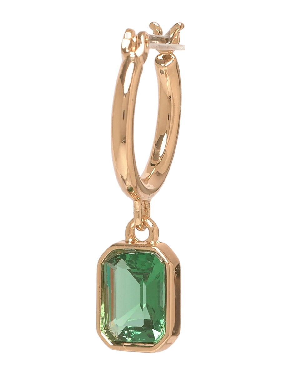 Lauren Ralph Lauren - PE 15MM STONE HOOP W DROP - GLD/ERINITE - boucles d'oreilles pendantes - gld/erinite - 1