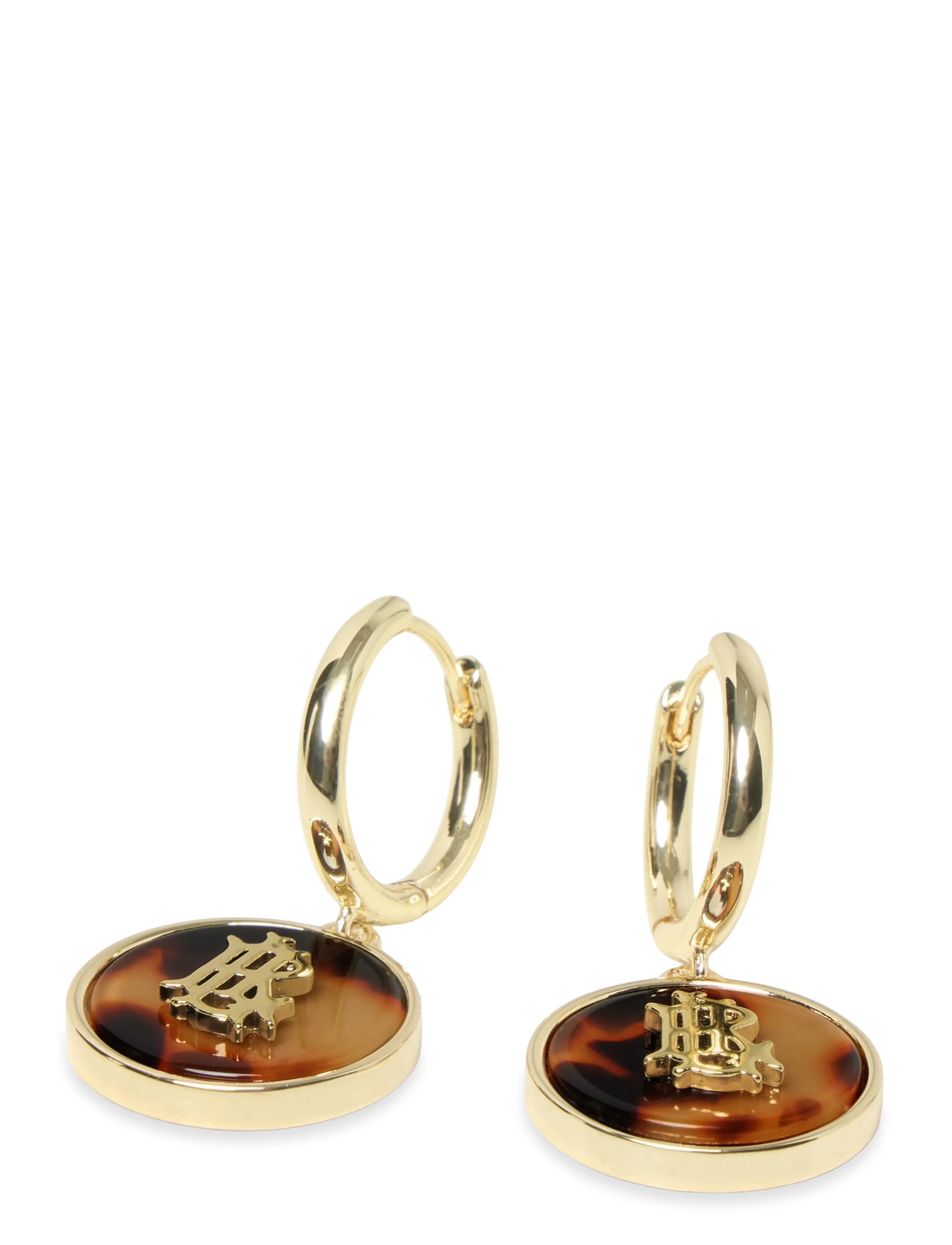 Lauren Ralph Lauren - PE 16MM HOOP W LOGO TORT DROP - GLD/TORT - cerceaux - gld/tort - 2