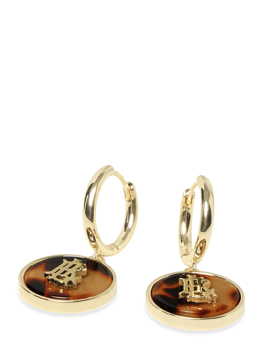 Lauren Ralph Lauren - PE 16MM HOOP W LOGO TORT DROP - GLD/TORT - cerceaux - gld/tort - 2