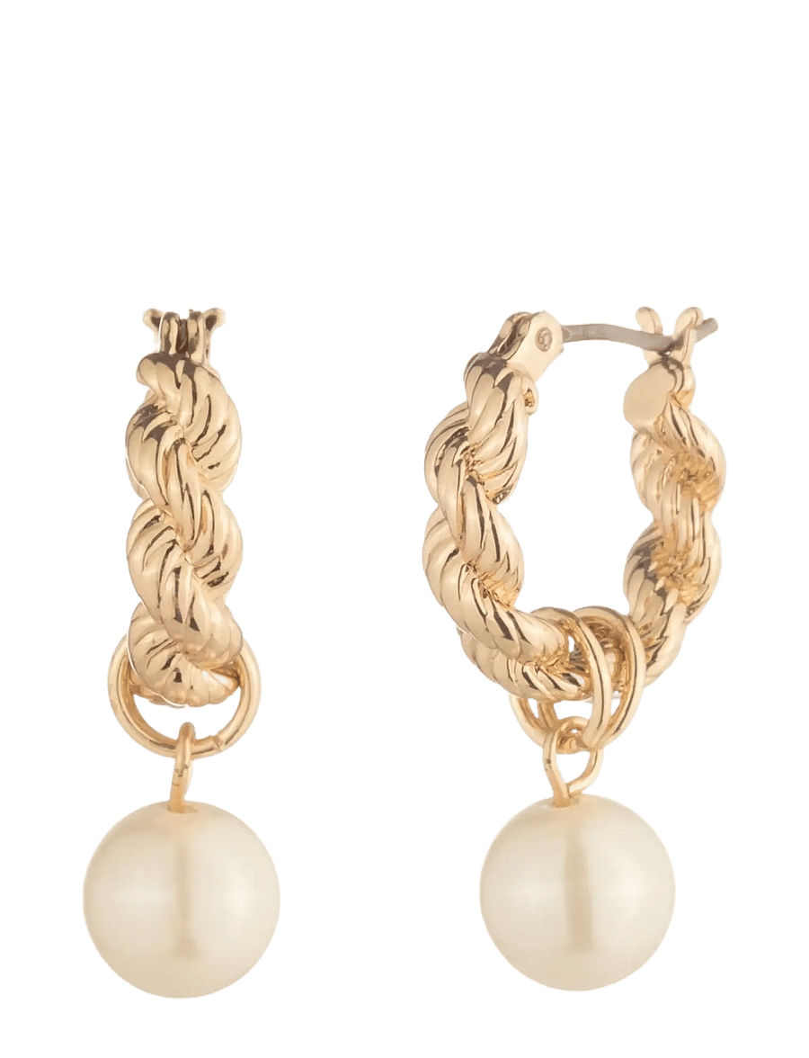 Lauren Ralph Lauren - PE 16MM HUGGIE W PEARL DROP- GLD/ WHITE - pärlitega kõrvarõngad - gld/ white - 1
