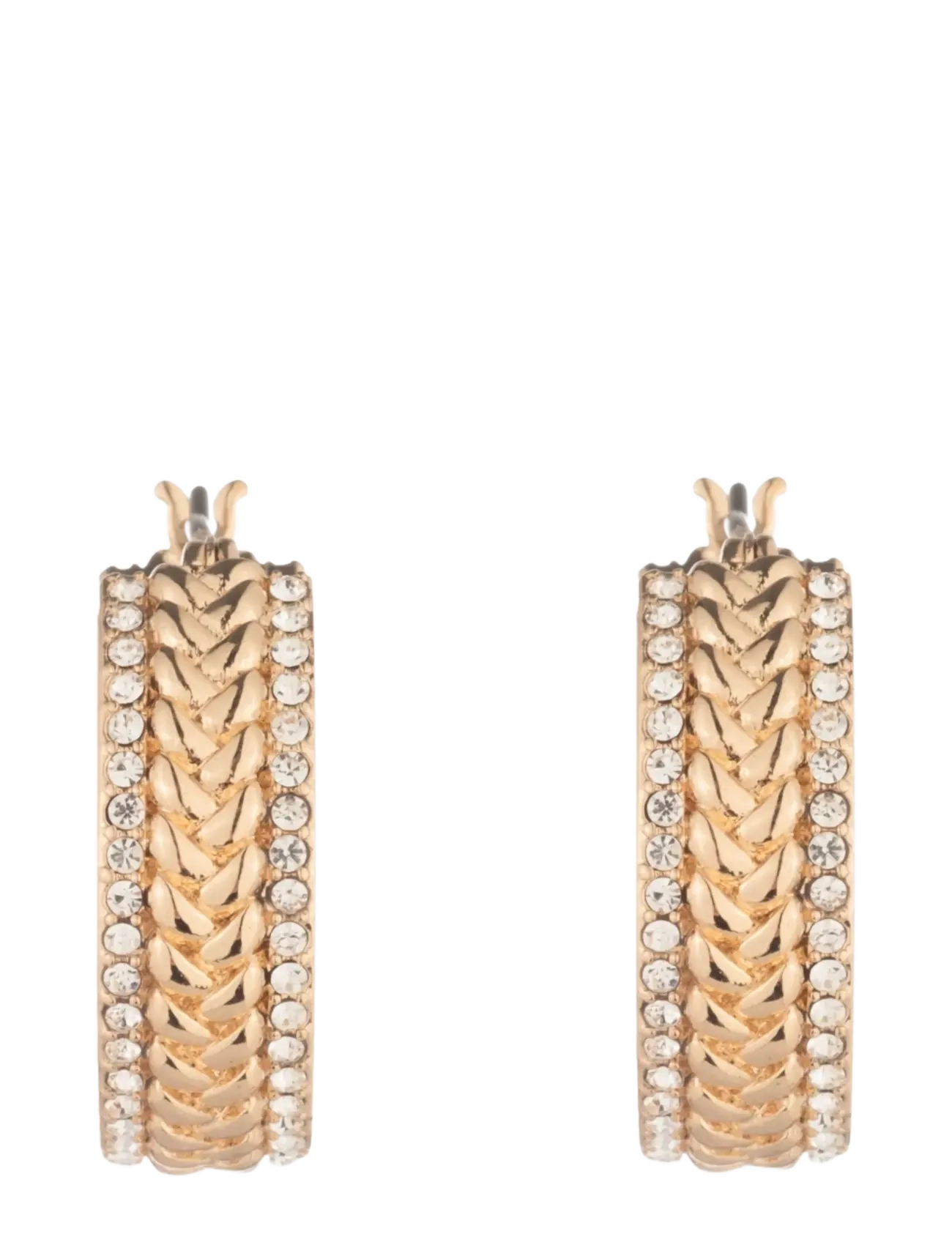 Lauren Ralph Lauren - PE 20MM HERRINGBONE PAVE HOOP- GLD/ CRY - hoops - gld/ cry - 2
