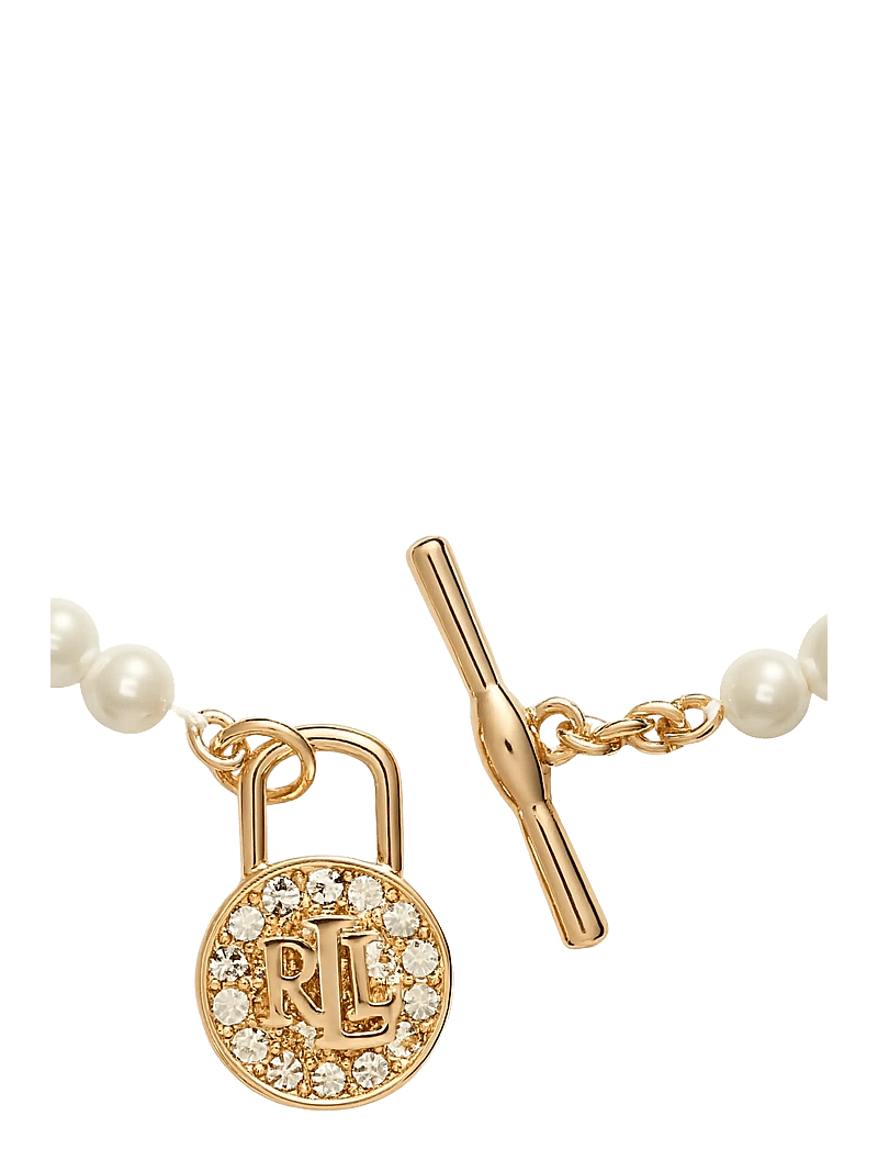 Lauren Ralph Lauren - NK PRL PADLOCK PENDANT - GLD/WHT PEARL/CRY - perlenketten - gld/wht pearl/cry - 1