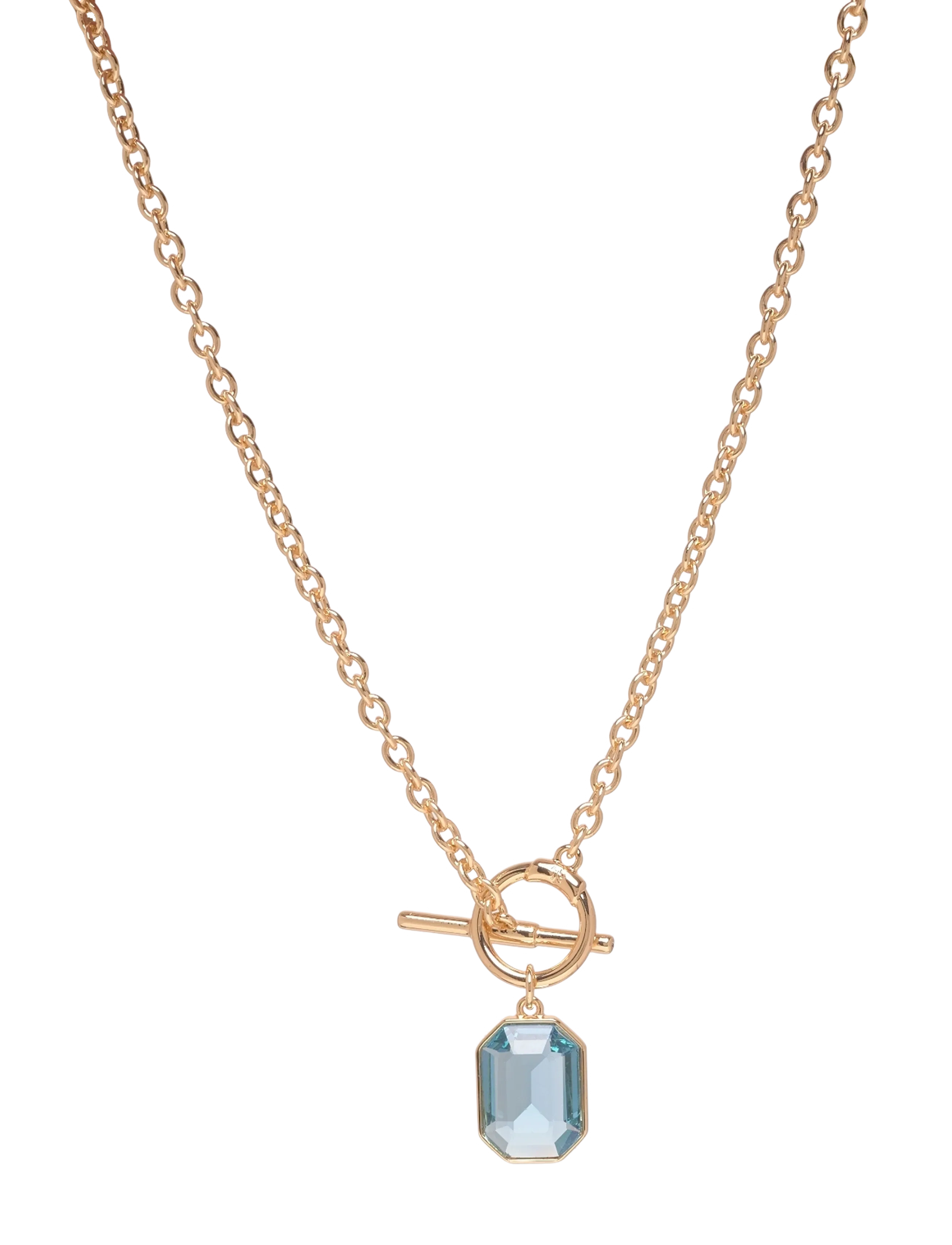 Lauren Ralph Lauren NK 16IN STONE PENDANT - GLD/AQUA - Modern femininity - GLD/AQUA / blue