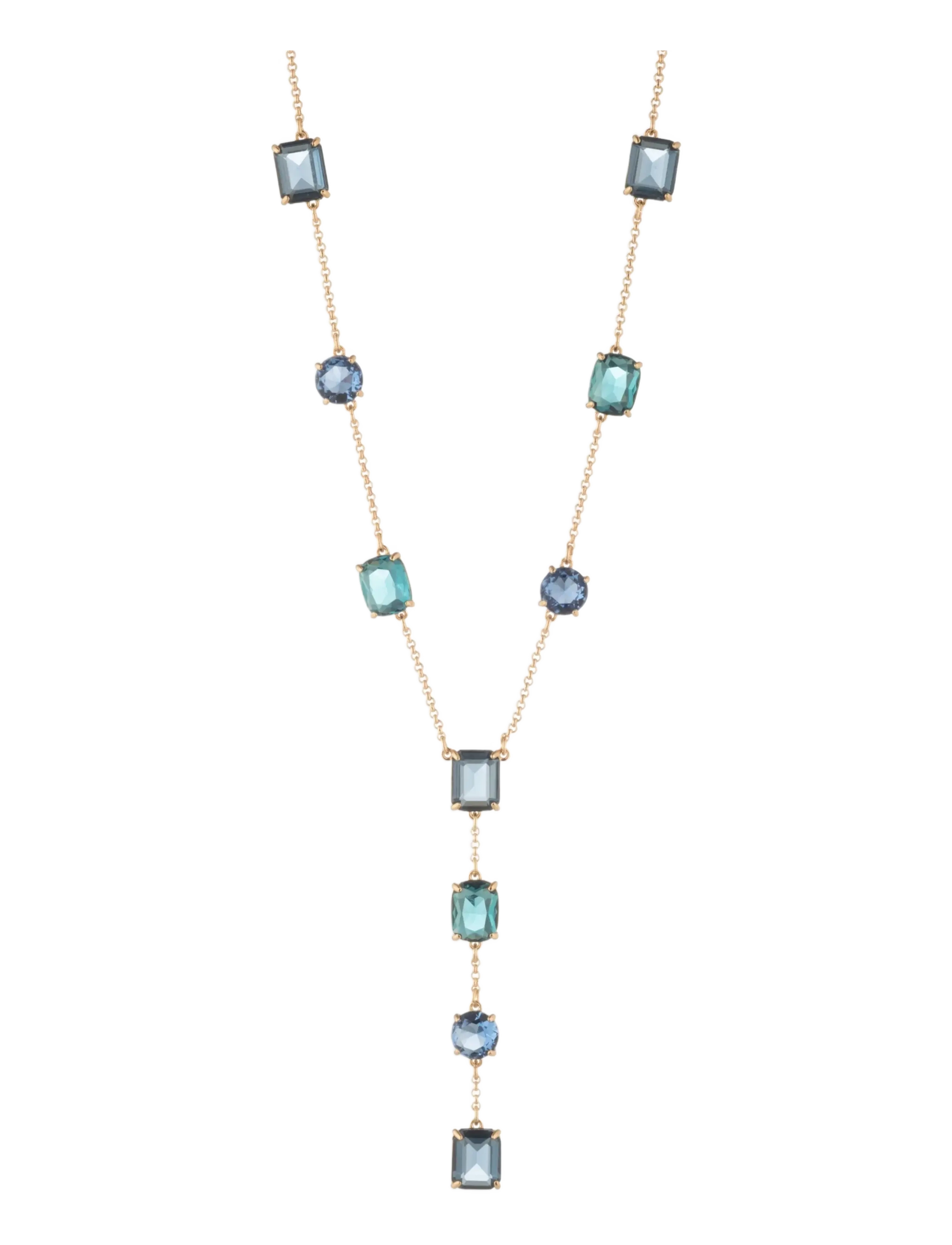 Lauren Ralph Lauren NK 16IN MULTI STONE YNECK- GLD/ BLUE - Halsketten - GLD/ BLUE / blue