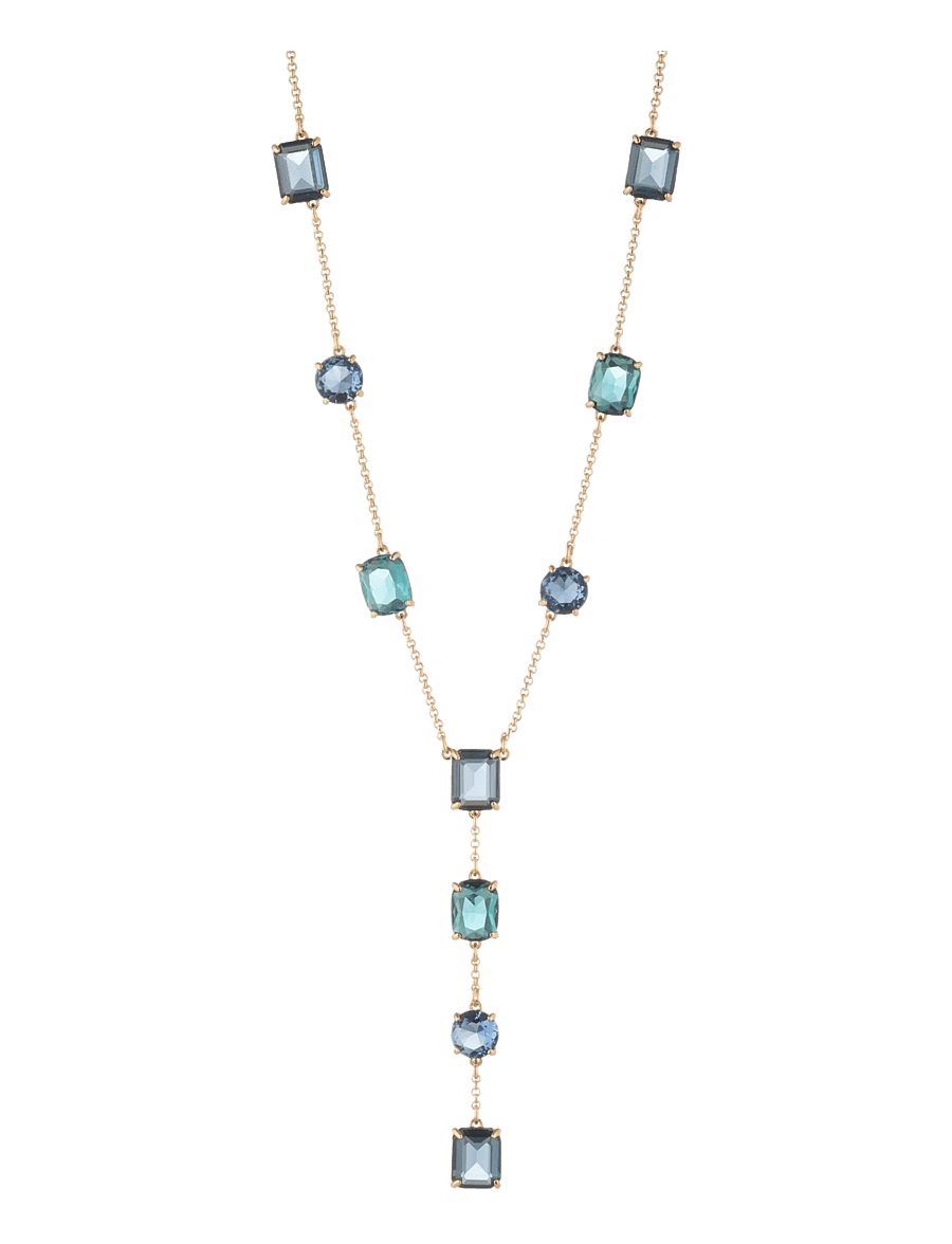 Lauren Ralph Lauren - NK 16IN MULTI STONE YNECK- GLD/ BLUE - halsketten - gld/ blue - 0