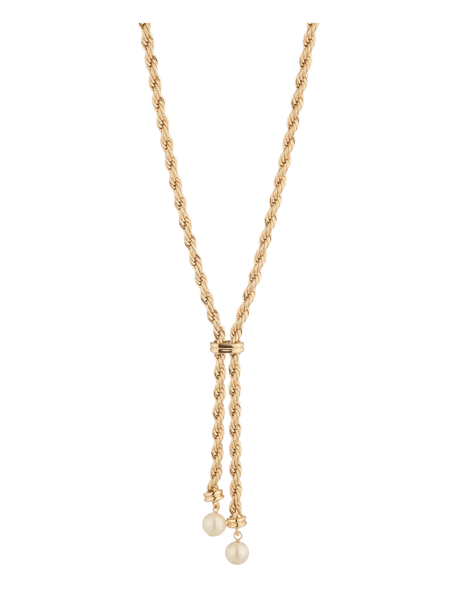 Lauren Ralph Lauren - NK 17IN ROPE PEARL YNECK- GLD/ WHITE - kaelaketid - gld/ white - 1