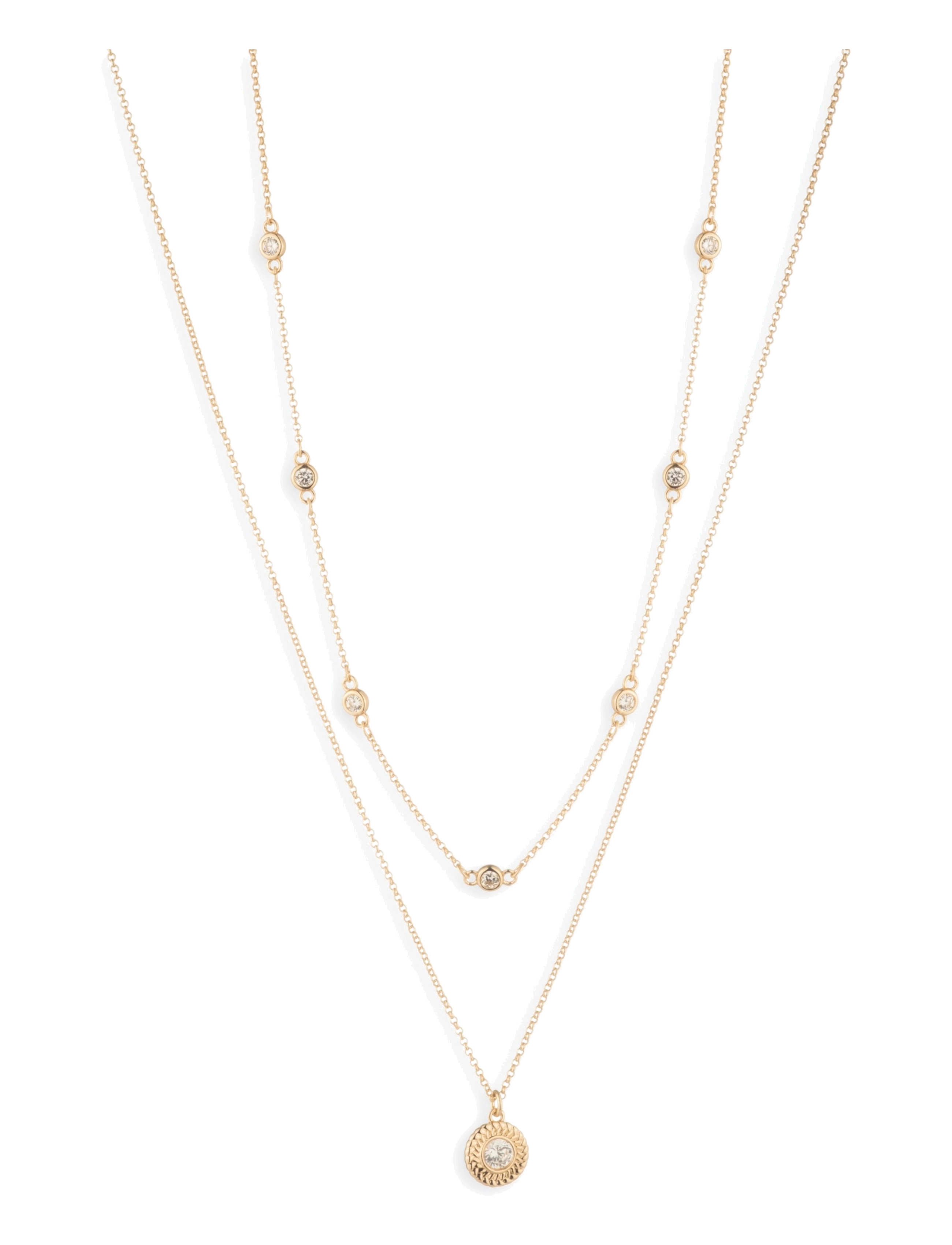 Lauren Ralph Lauren NK 17IN STATION CZ 2 ROW- GLD/ CRY - Kaelakeed - GLD/ CRY / gold