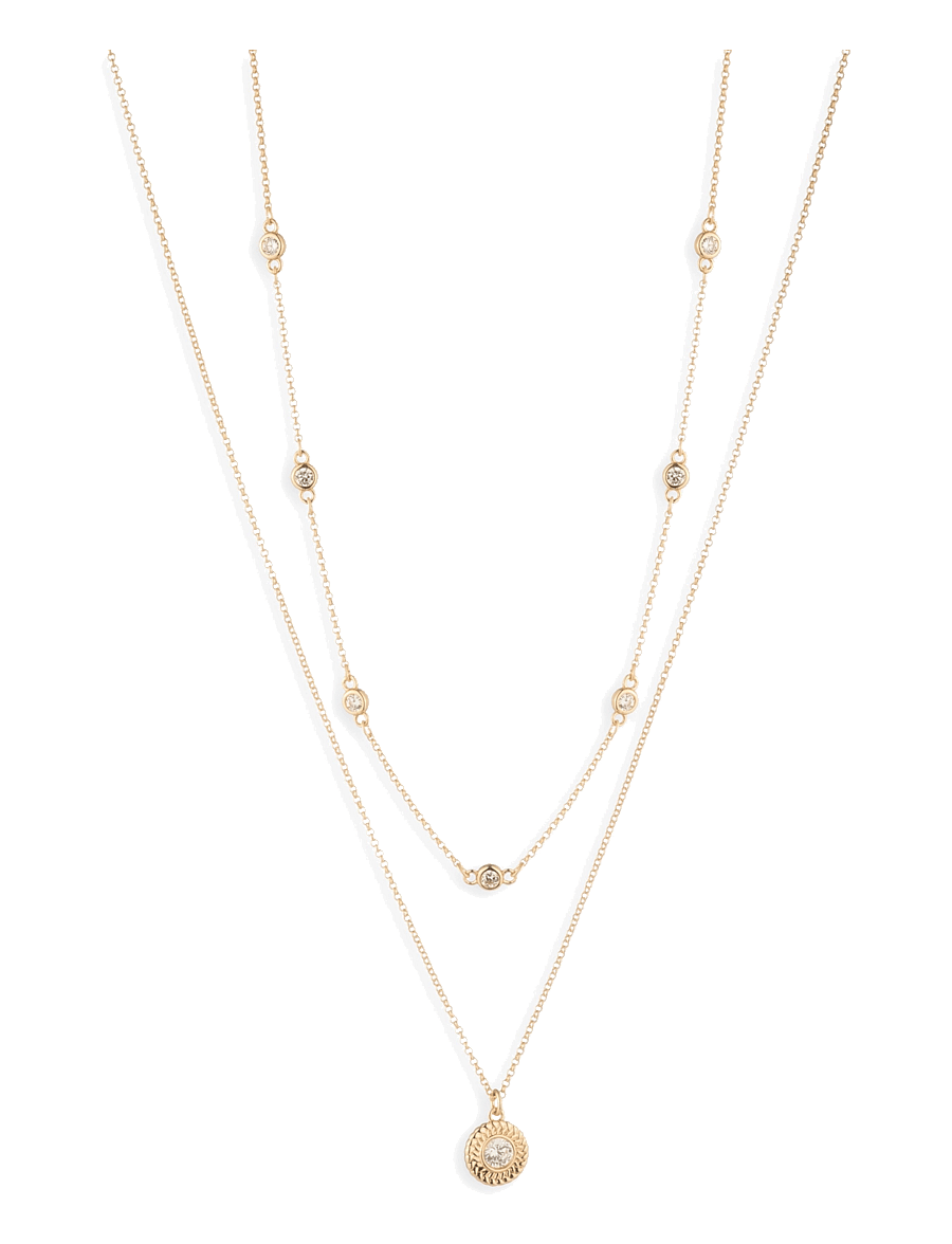 Lauren Ralph Lauren - NK 17IN STATION CZ 2 ROW- GLD/ CRY - ketten mit anhänger - gld/ cry - 0
