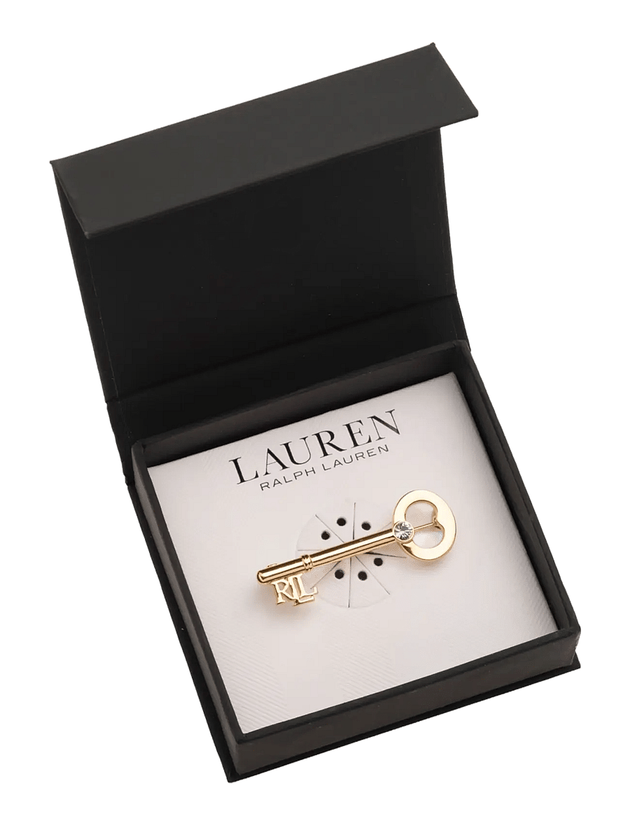 Lauren Ralph Lauren - BOX PIN LOGO KEY- GLD/ CRY - brocher - gld/ cry - 1