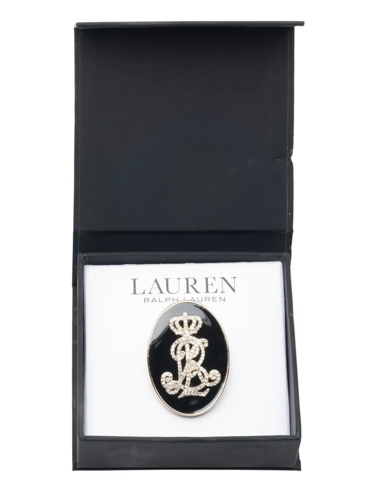Lauren Ralph Lauren BOX PIN OVAL STONE- GLD/ BLACK - Brocher - GLD/ BLACK / black