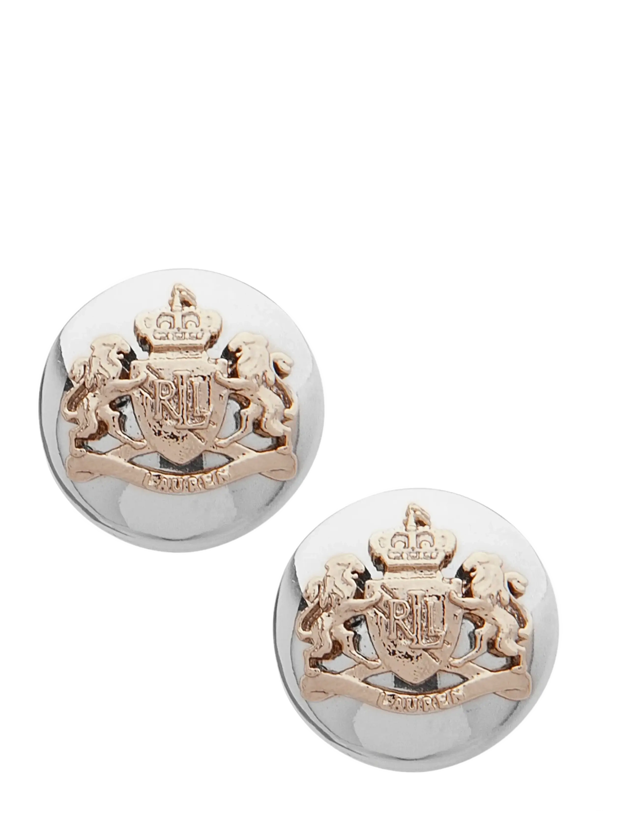 Lauren Ralph Pe 14Mm Crest Stud-Two Tone, One Size, Earrings, Silber - Studs, Frauen