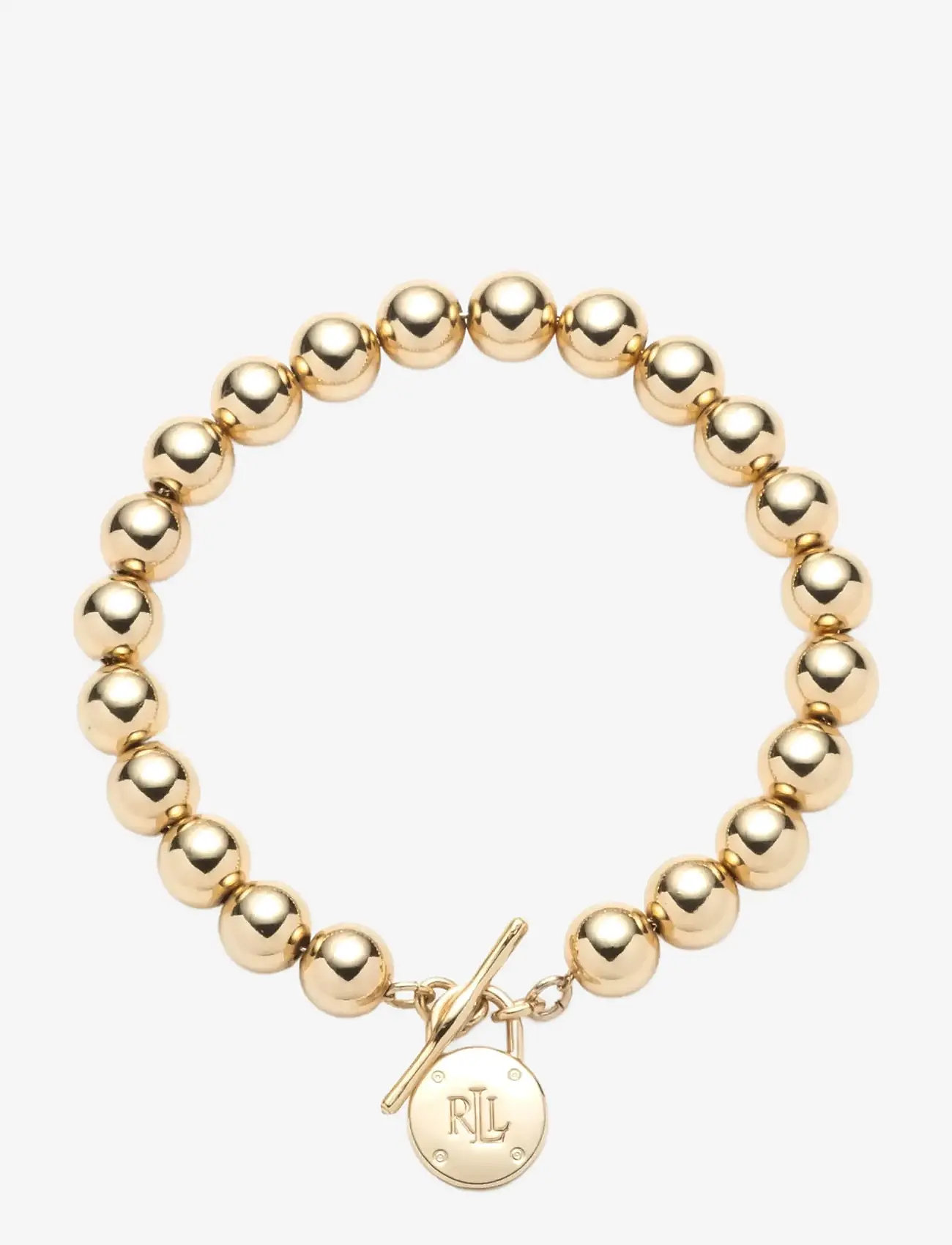 Lauren Ralph Lauren - BR 7.75" BEADED PADLOCK W/ TGGLE-GLD - kettenarmbänder - gld - 0