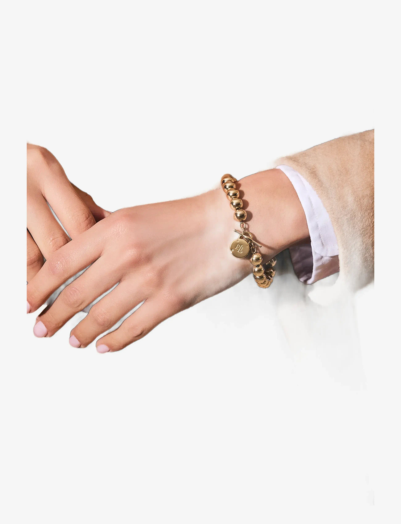 Lauren Ralph Lauren - BR 7.75" BEADED PADLOCK W/ TGGLE-GLD - kettenarmbänder - gld - 1