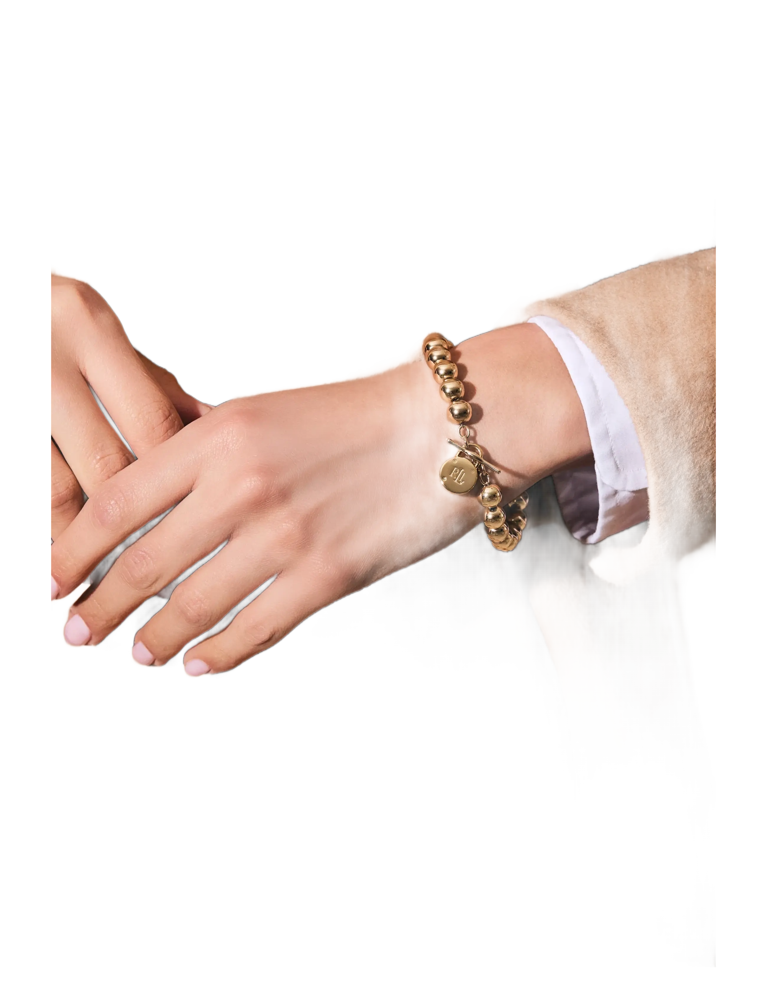 Lauren Ralph Lauren - BR 7.75" BEADED PADLOCK W/ TGGLE-GLD - bracelets chaîne - gld - 1