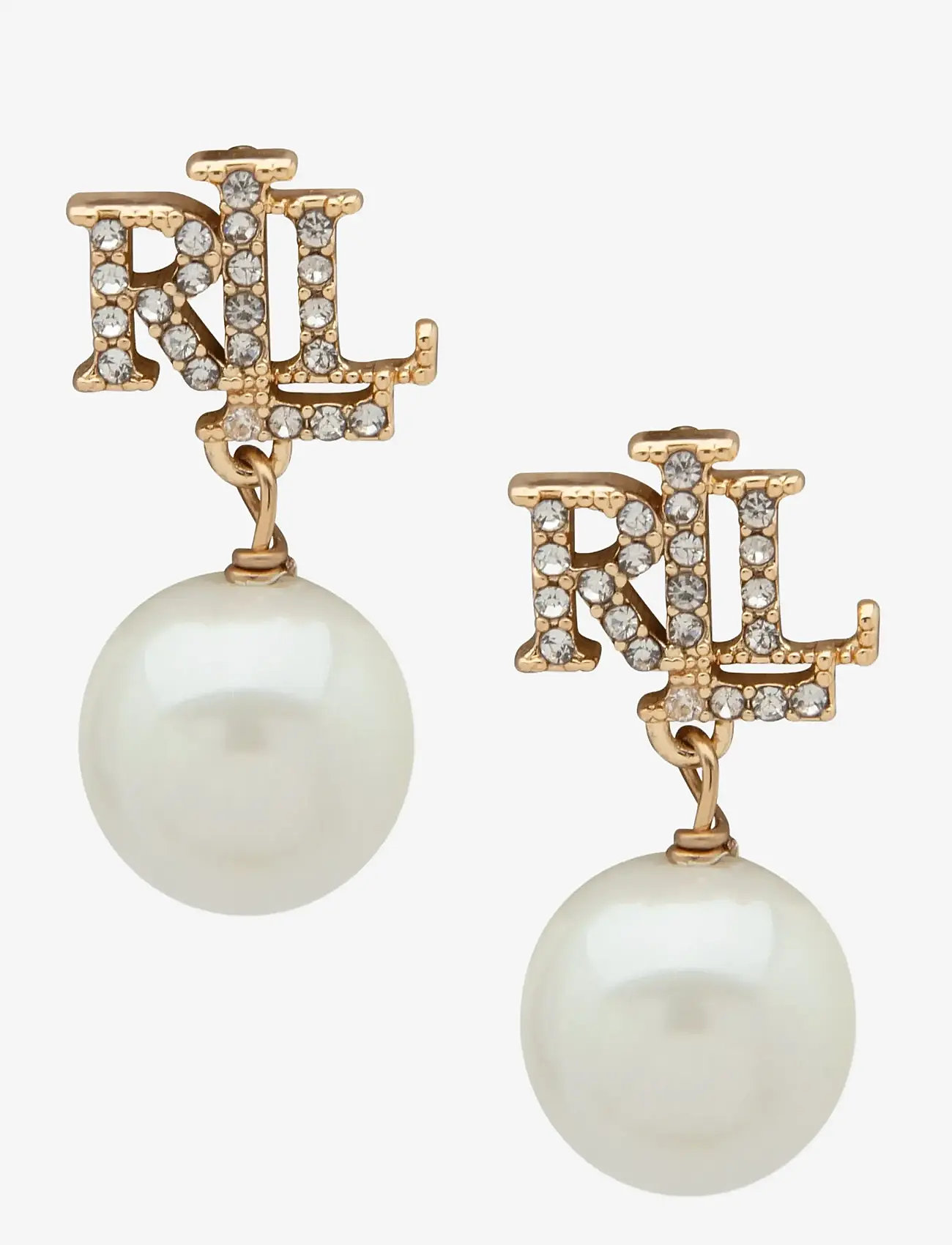 Lauren Ralph Lauren - PE LOGO DROP - GLD/WHITE PEARL - pärlitega kõrvarõngad - gld/white pearl - 0