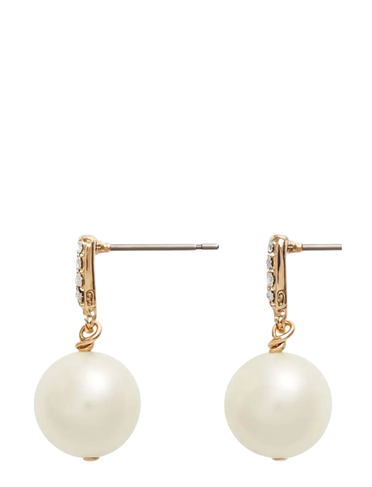 Lauren Ralph Lauren - PE LOGO DROP - GLD/WHITE PEARL - boucles d'oreilles en perles - gld/white pearl - 1