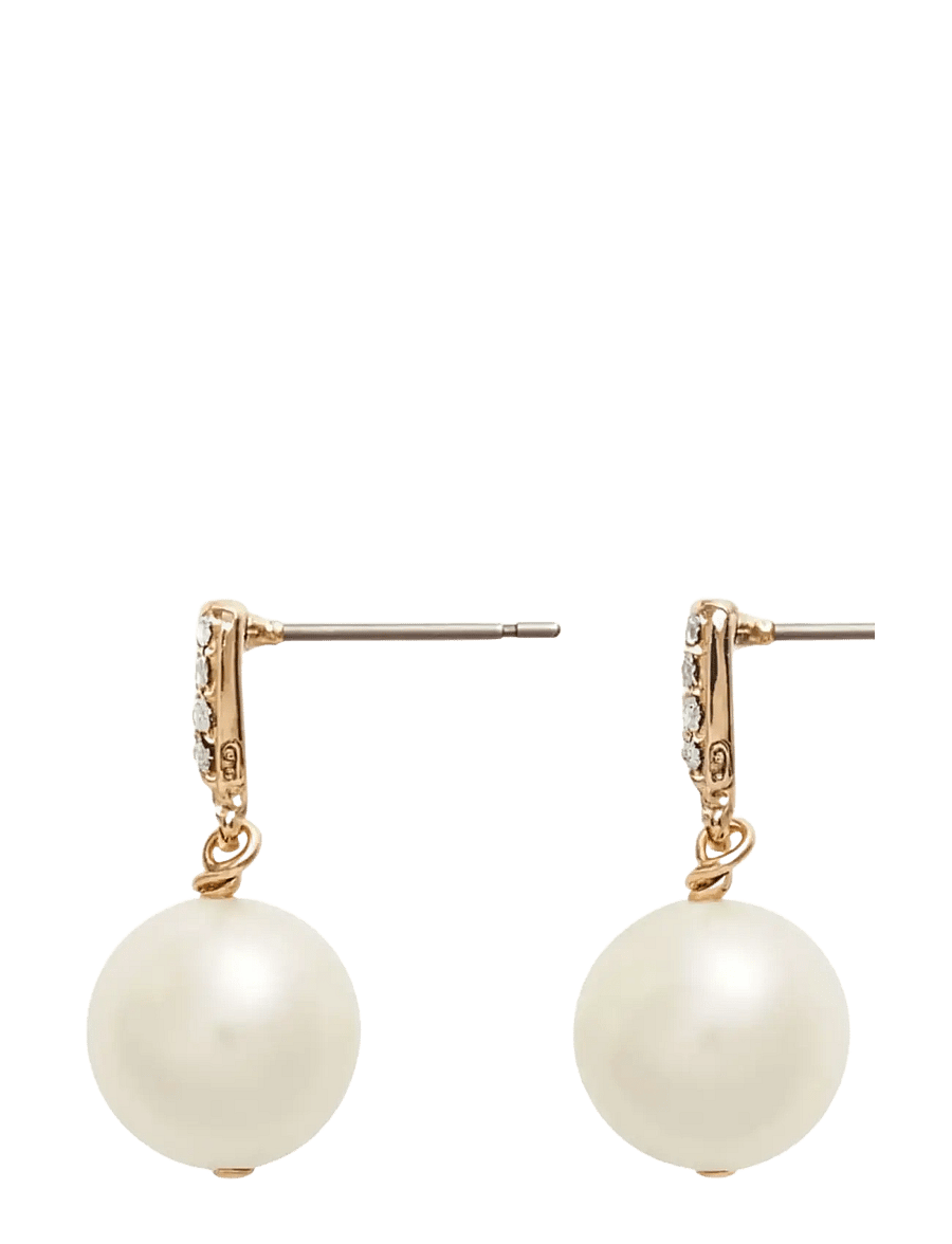 Lauren Ralph Lauren - PE LOGO DROP - GLD/WHITE PEARL - helmikorvakorut - gld/white pearl - 1