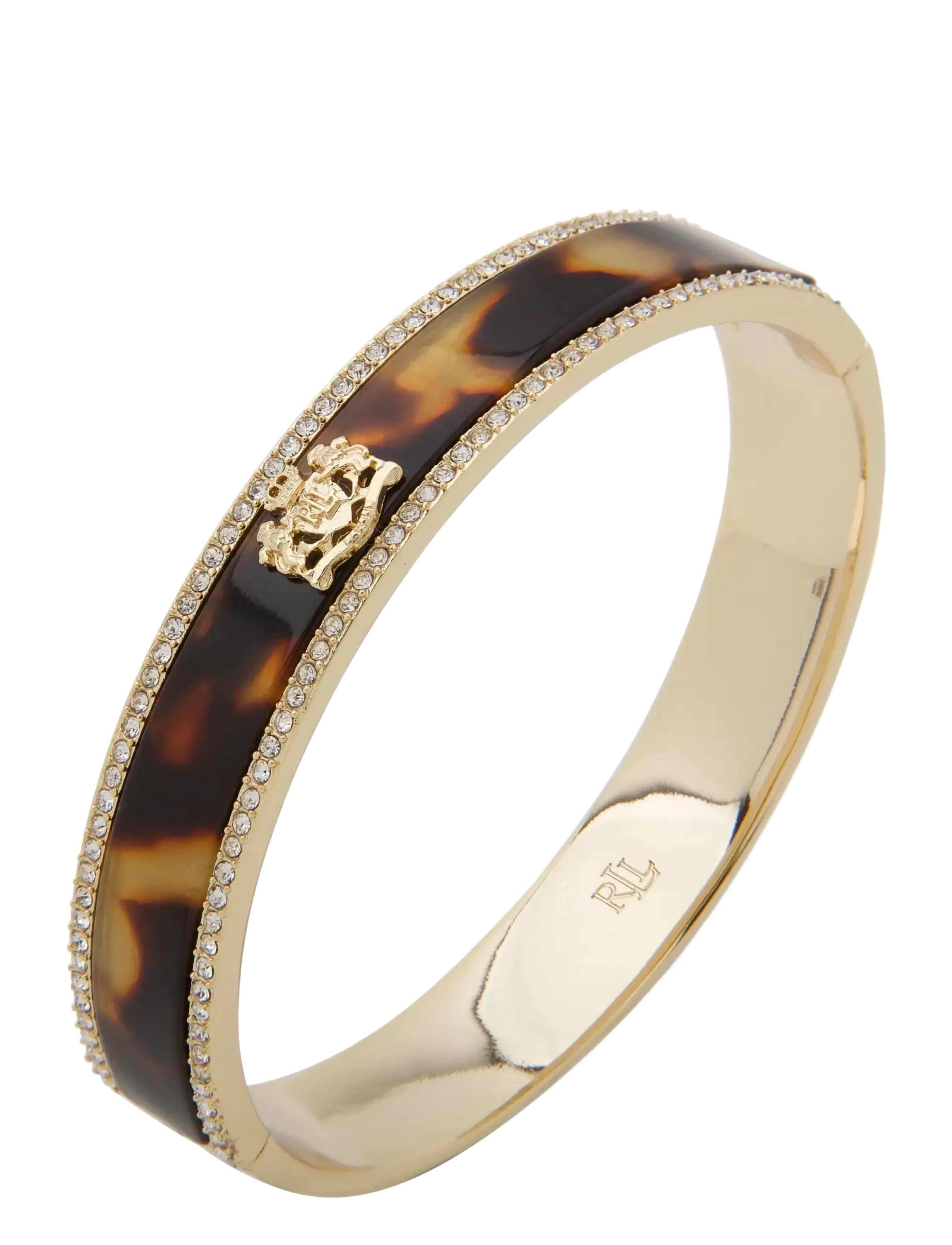 Lauren Ralph Br Crest Bangle Gld/Tort/Cry, One Size, Bracelets, Gold - Bangles, Frauen