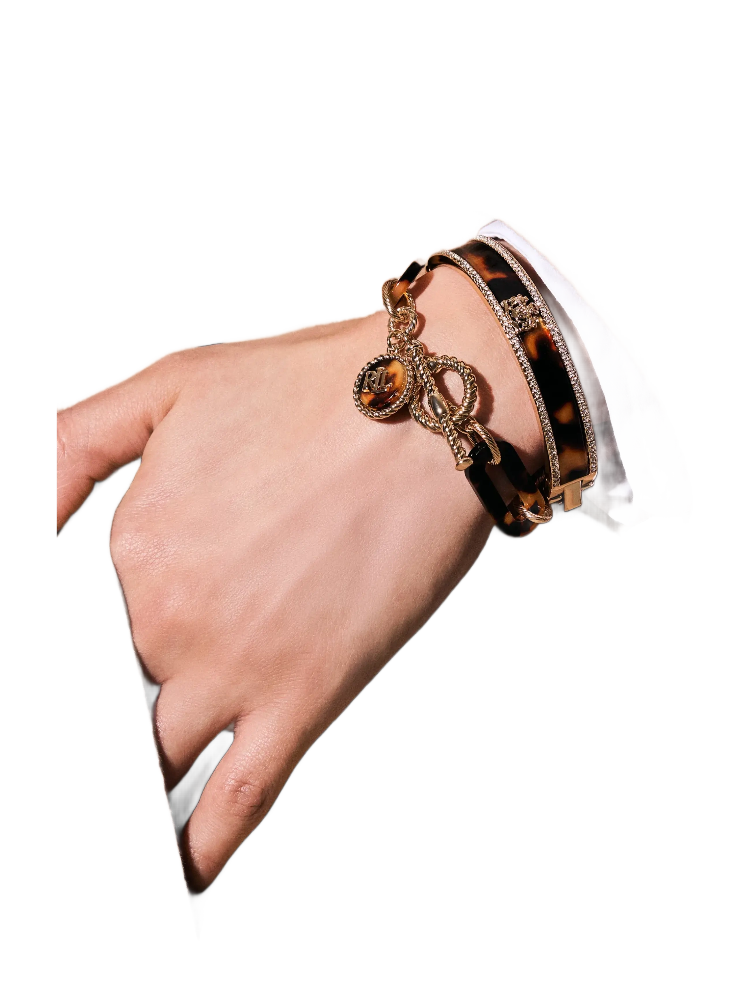 Lauren Ralph Lauren - BR CREST BANGLE - GLD/TORT/CRY - armringe - gld/tort/cry - 3