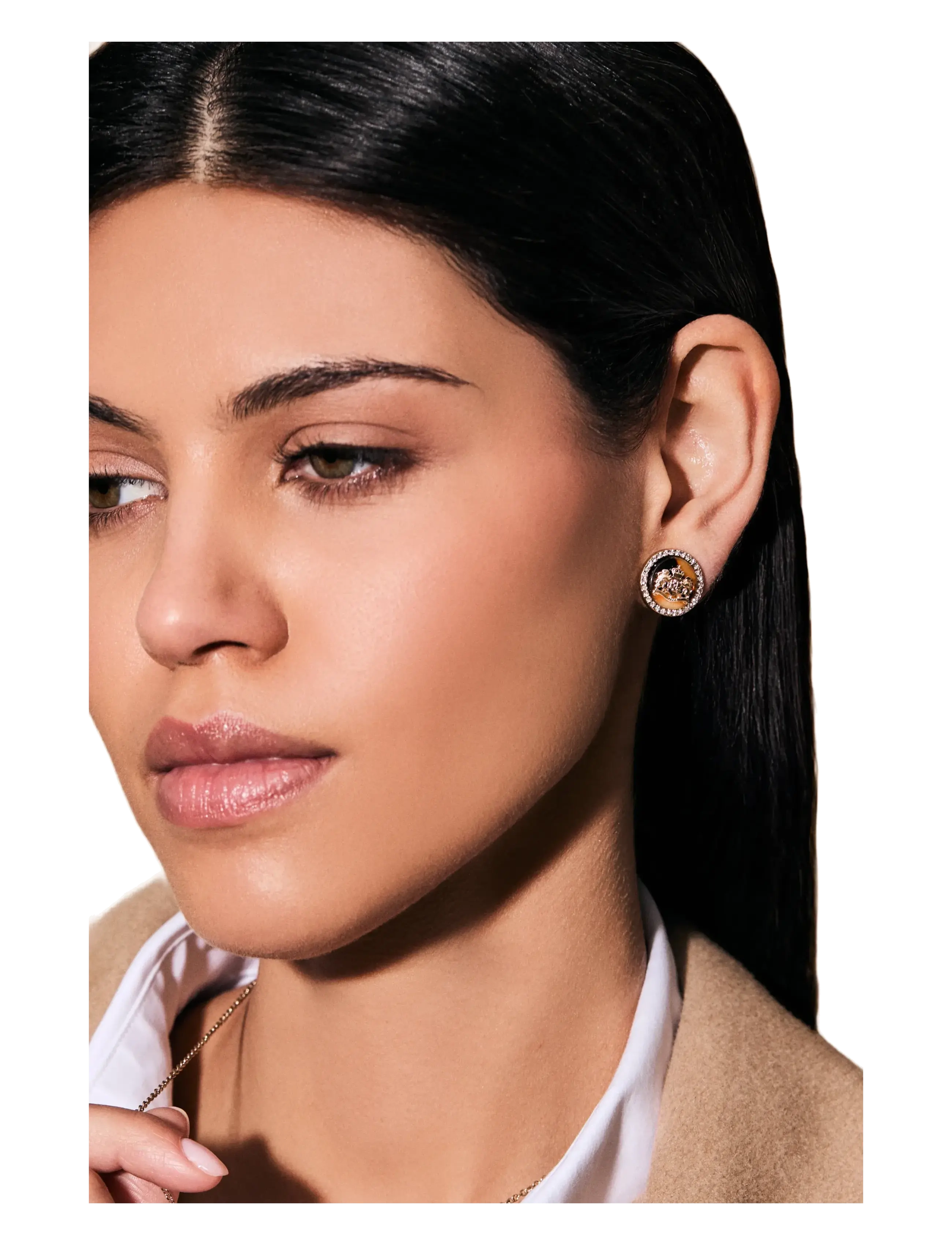 Lauren Ralph Lauren - PE CREST STUD - GLD/TORT/CRY - ohrstecker - gld/tort/cry - 1