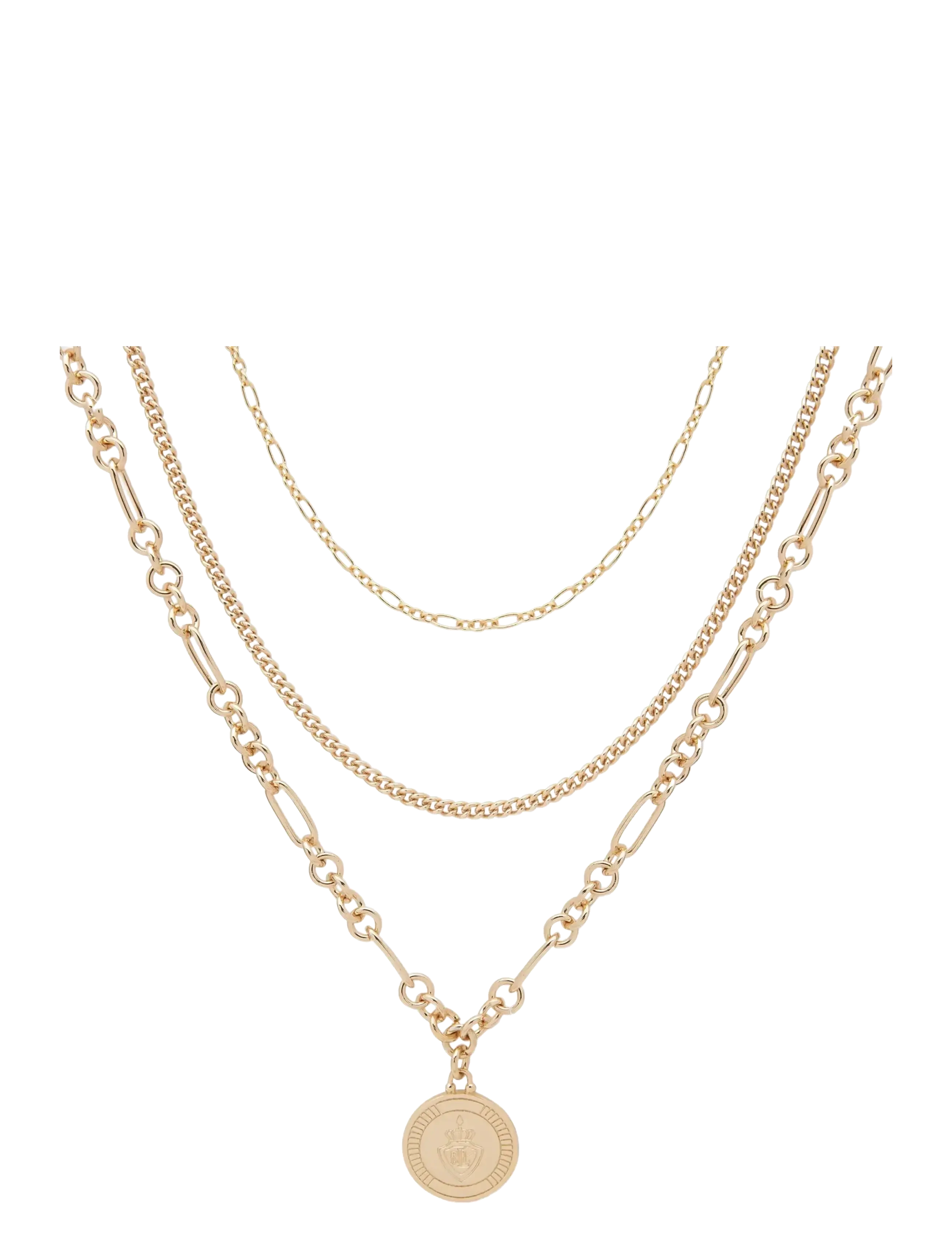 Lauren Ralph Nk 16 Multi Row Pendant Gld, One Size, Necklaces, Gold - Chain Frauen