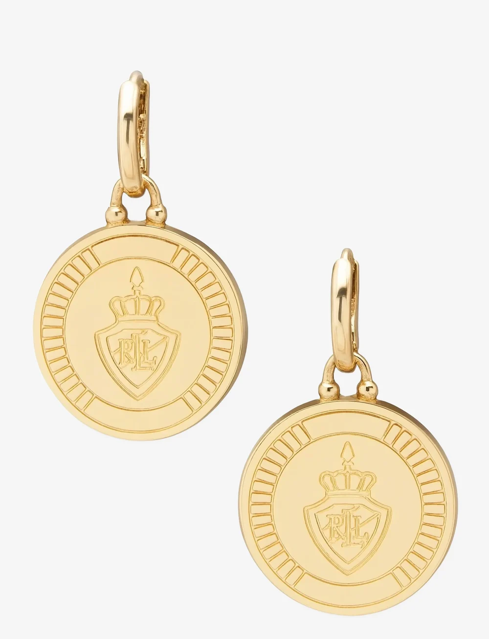 Lauren Ralph Lauren - PE CREST DROP HUGGIE - GLD - hängande örhängen - gld - 0