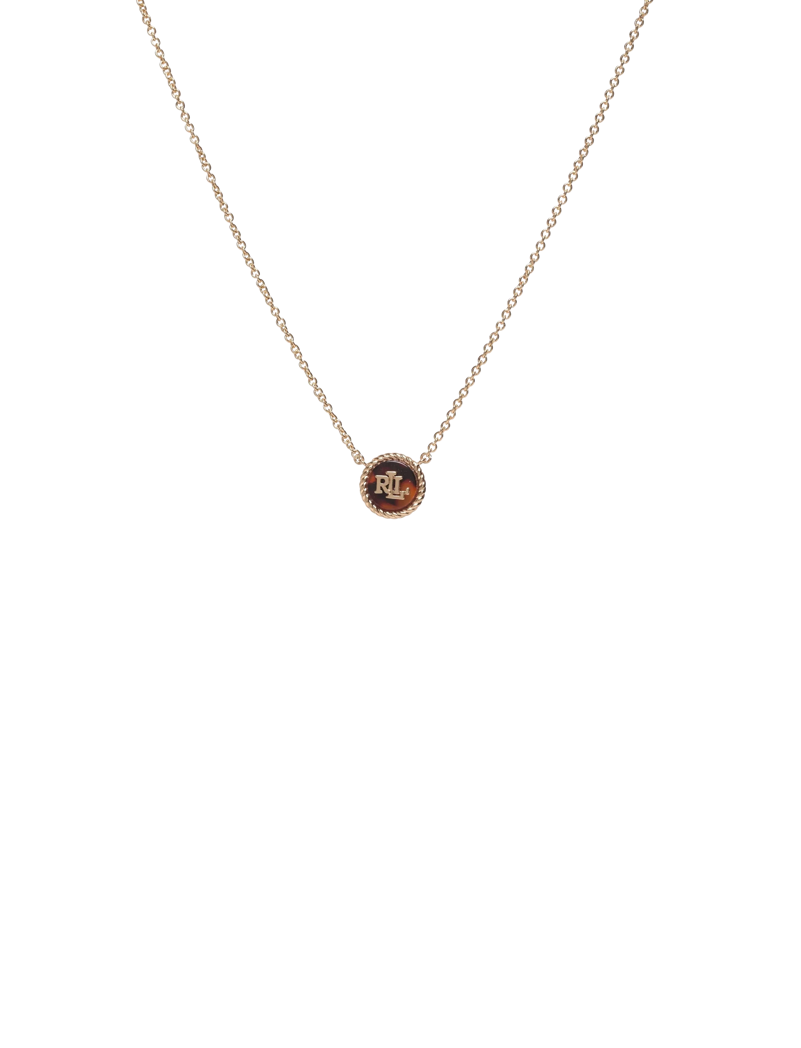 Lauren Ralph Nk Logo Tort Pendant Gld/Tort, One Size 40.64 cm, Jewellery, Gold - Pendants, Frauen
