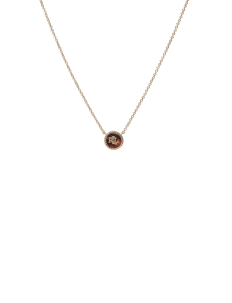 Lauren Ralph Lauren - NK LOGO TORT PENDANT - GLD/TORT - halskæder med vedhæng - gld/tortoise - 0