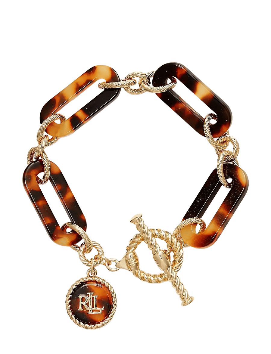 Lauren Ralph Lauren - BR LOGO TORT LINK FLEX - GLD/TORT - bracelets chaîne - gld/tortoise - 1