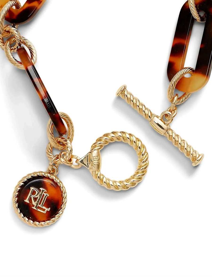 Lauren Ralph Lauren - BR LOGO TORT LINK FLEX - GLD/TORT - bracelets chaîne - gld/tortoise - 3