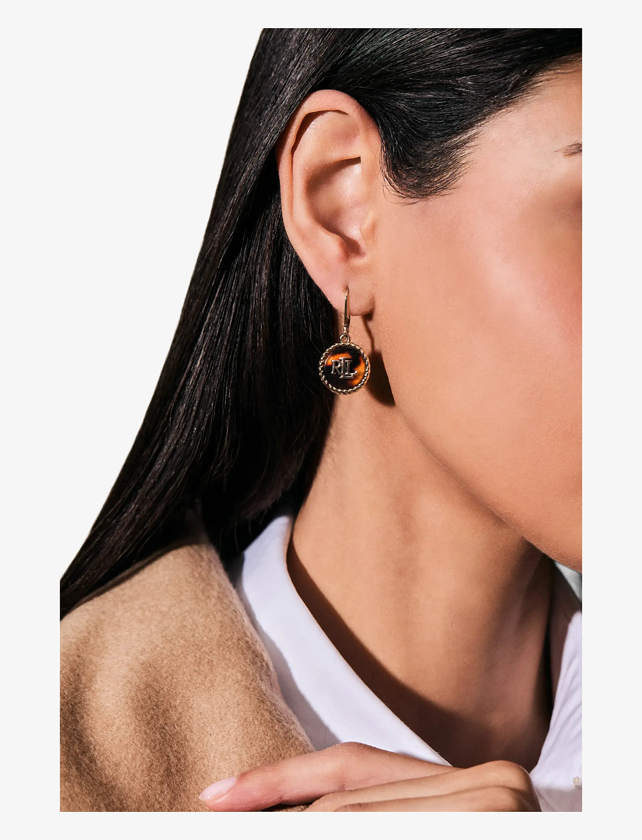 Lauren Ralph Lauren - LRL LOGO TORT DROP EARRING - hängande örhängen - gls/tort - 3