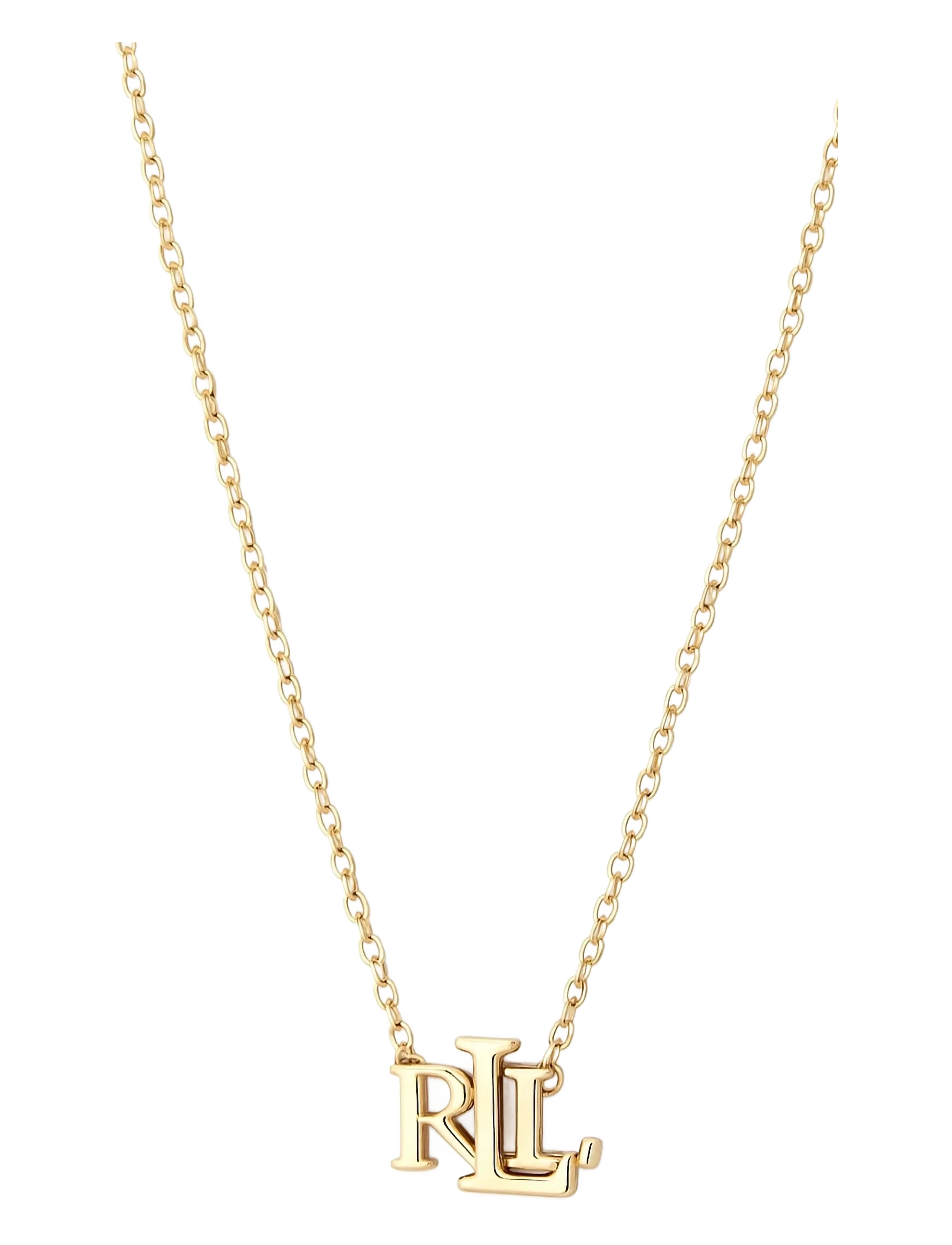 Lauren Ralph Nk 16 Carded Lrl Logo Pendant Gld, One Size, Jewellery, Gold - Pendants, Frauen