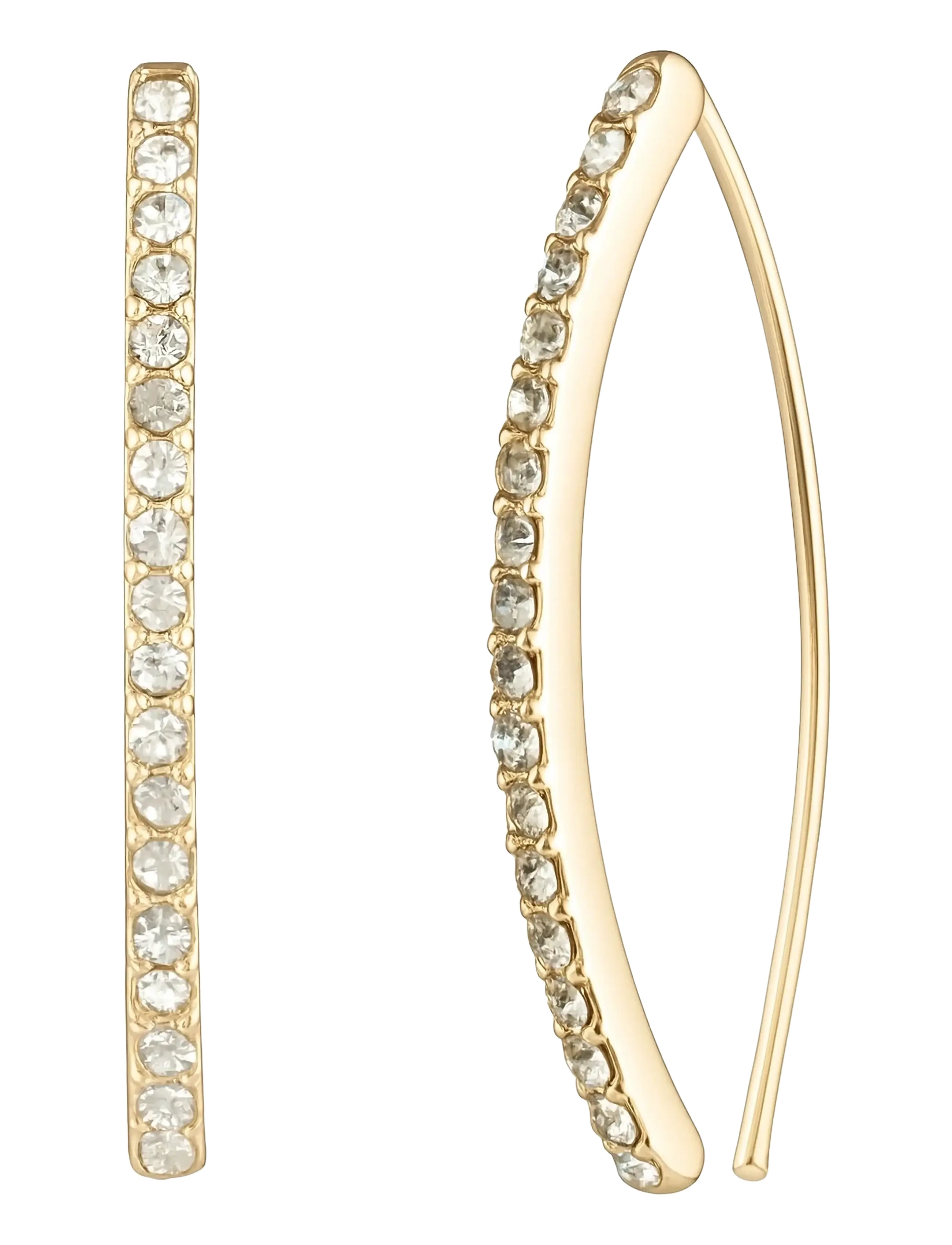 Lauren Ralph Lauren Pe Thin Pave Threader Gld/Cry, Kvinder, Pavé Trådøreringe, Guld, Str: ONE SIZE