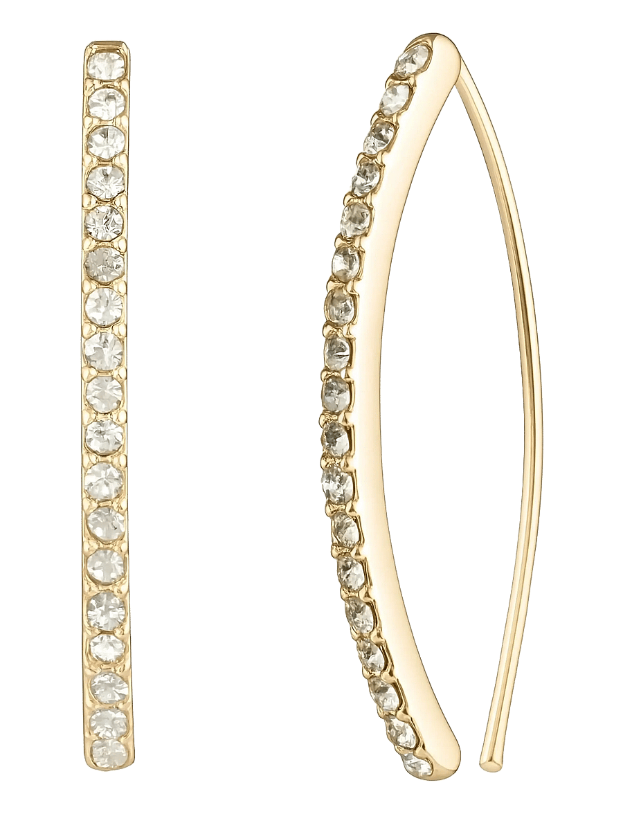 Lauren Ralph Lauren - PE THIN PAVE THREADER - GLD/CRY - Øreringe med vedhæng - gld/cry - 0