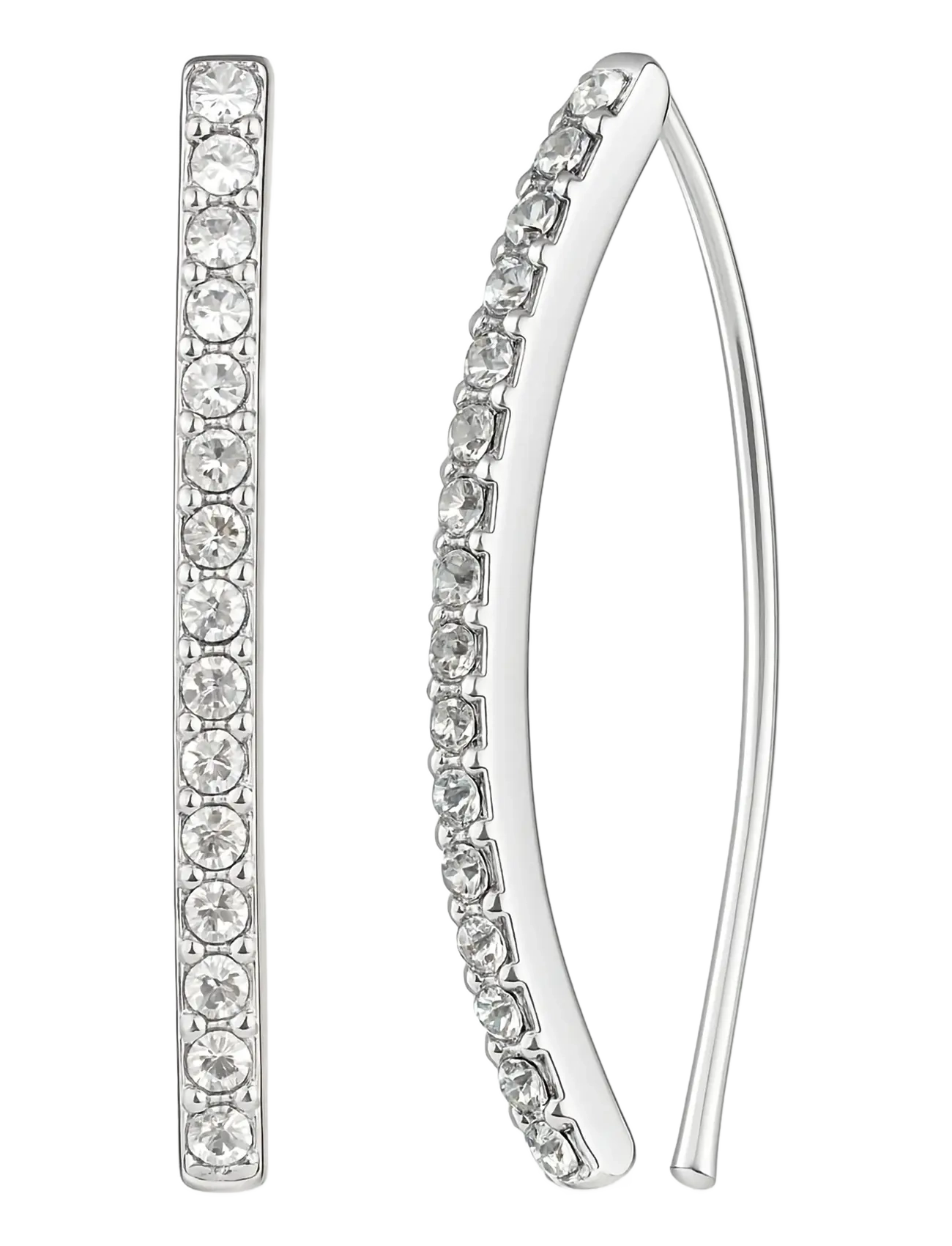 Lauren Ralph Pe Thin Pave Threader Slv/Cry, One Size, Earrings, Silber - Pendants Frauen