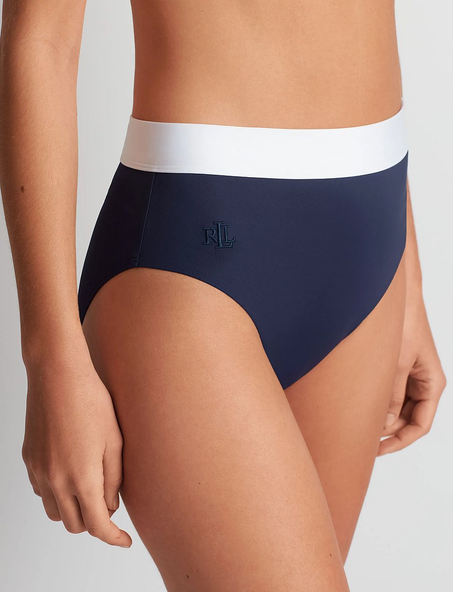 Lauren Ralph Lauren Swimwear - LRL Bel Air banded high waist pant - bikiinipüksid - dark navy - 4