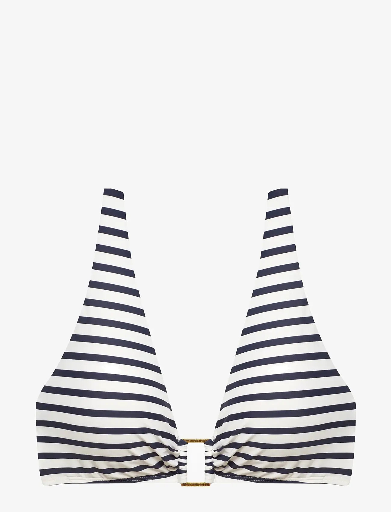 Lauren Ralph Lauren Swimwear - LRL Lux stripe ring OTS bra - navy/white - 1